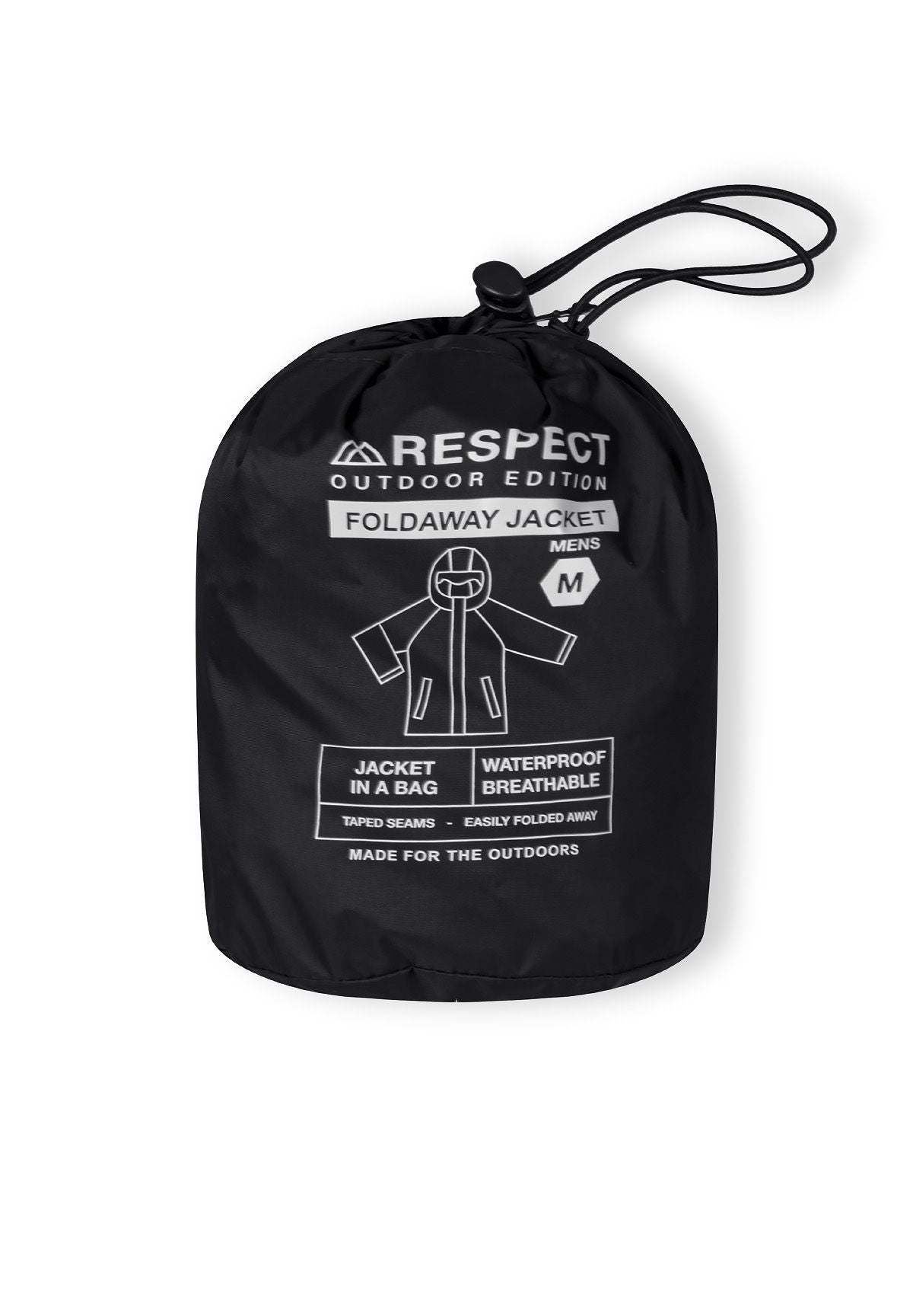 Packaway Waterproof Rain Jacket, Black, Hooded - 10