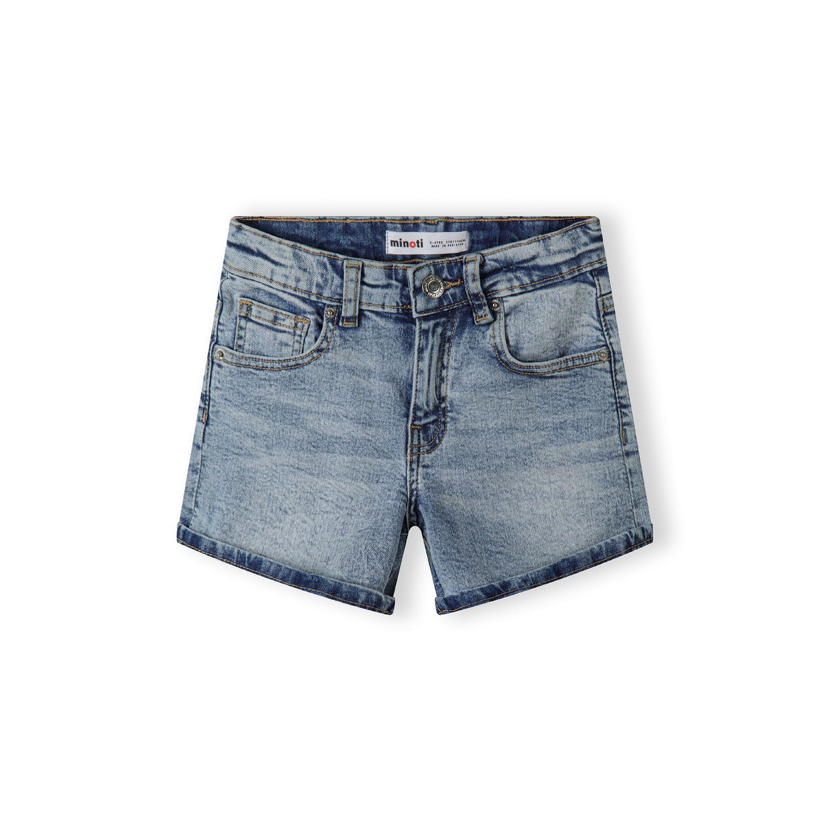 Girls' denim shorts in blue — complete product view for square Shop card