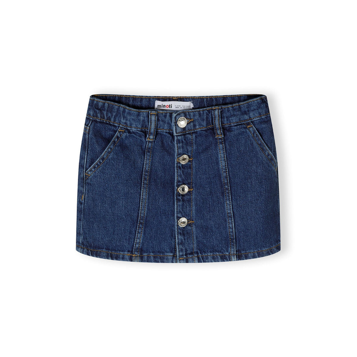 Girls' denim skirt in dark blue — complete product view for square Shop card