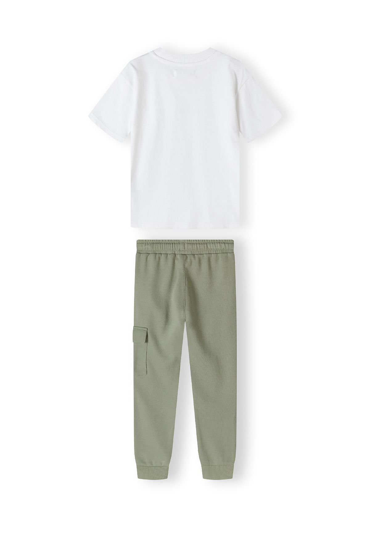 T-Shirt and Joggers Set, Vibes Print, Khaki White - 3