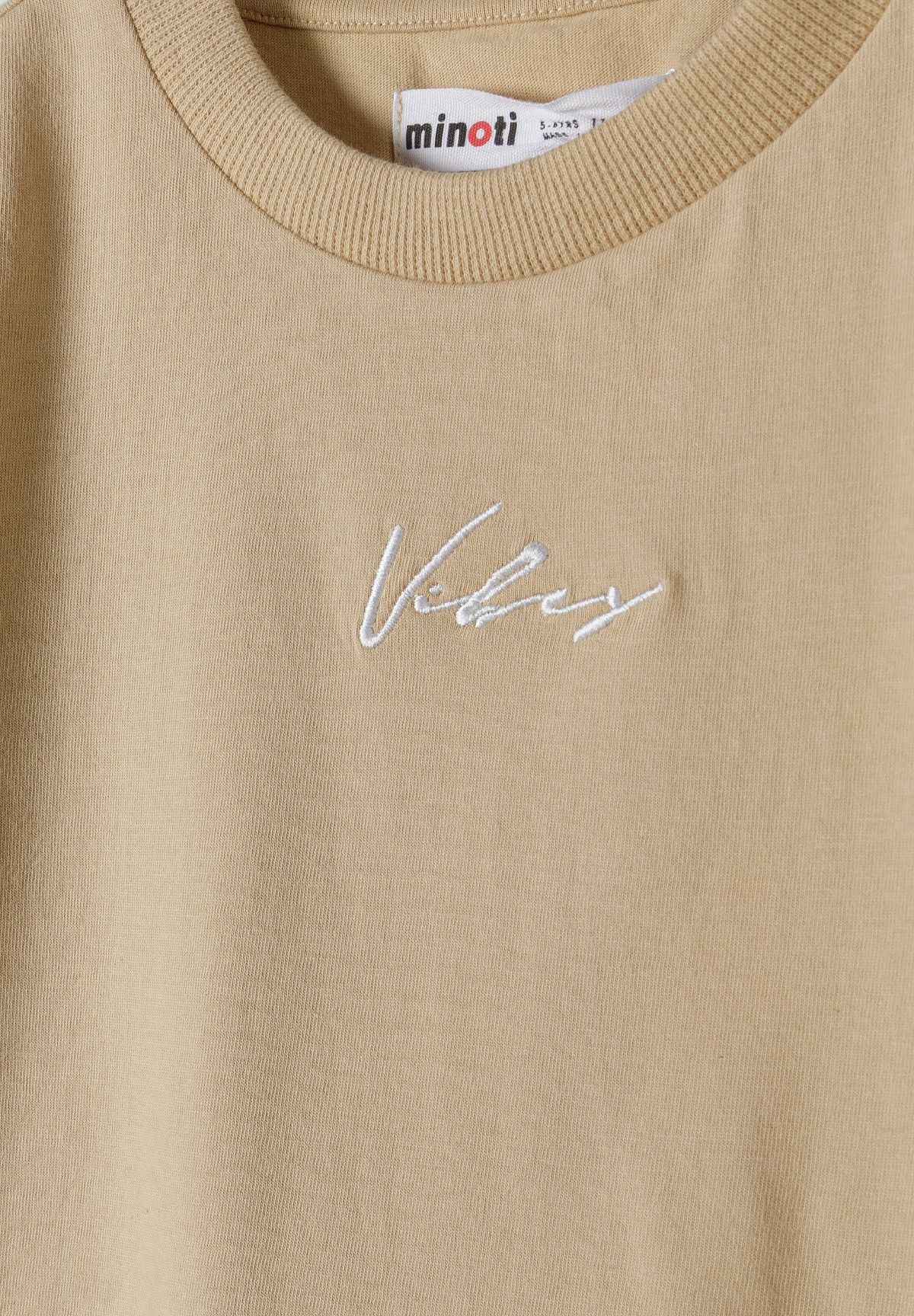 T-Shirt & Joggers Set, Vibes Print, Sand Black - 6