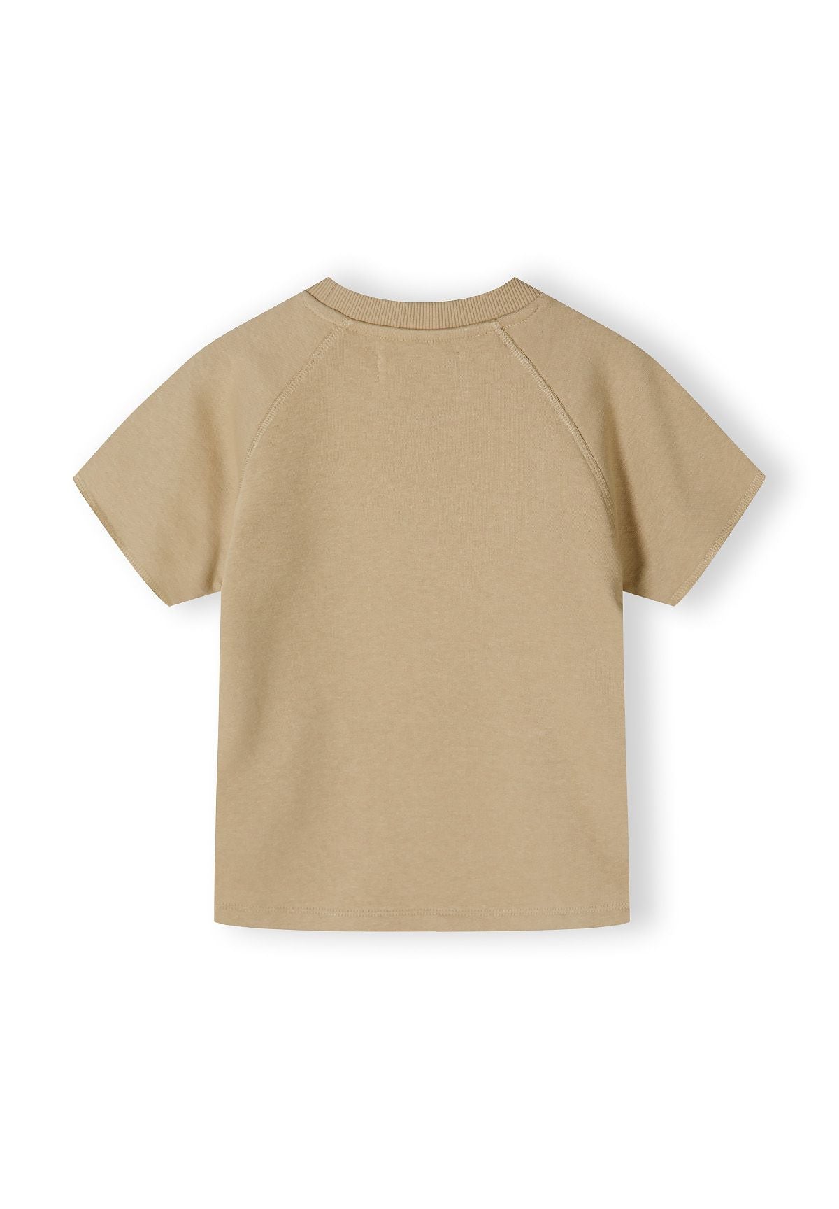 Beige t-shirt and shorts set, t-shirt back.