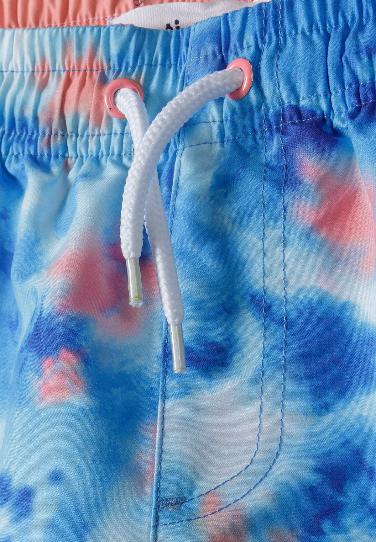 Tie Dye Swim Shorts, Blue Coral, Quick Dry - 3