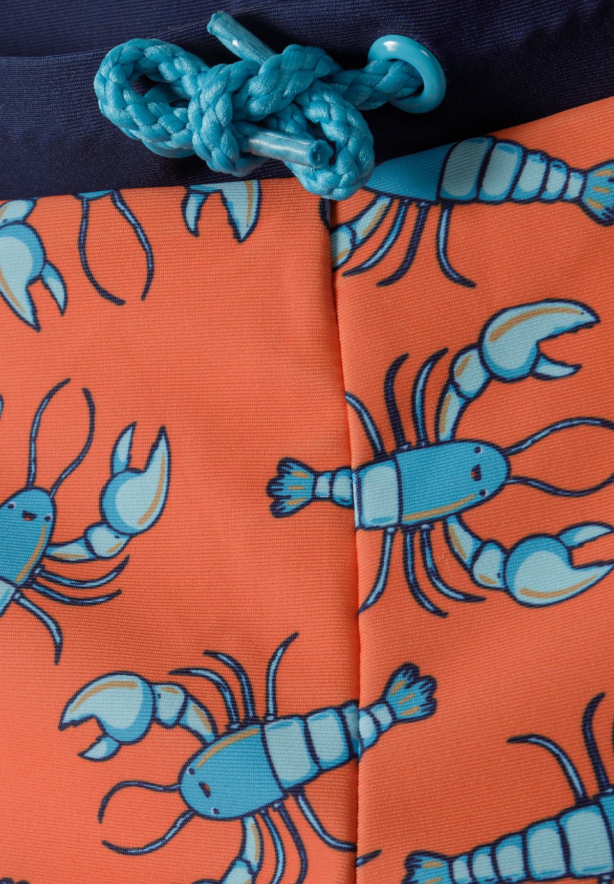 Swim Shorts Lobster Print, Orange Navy - 3