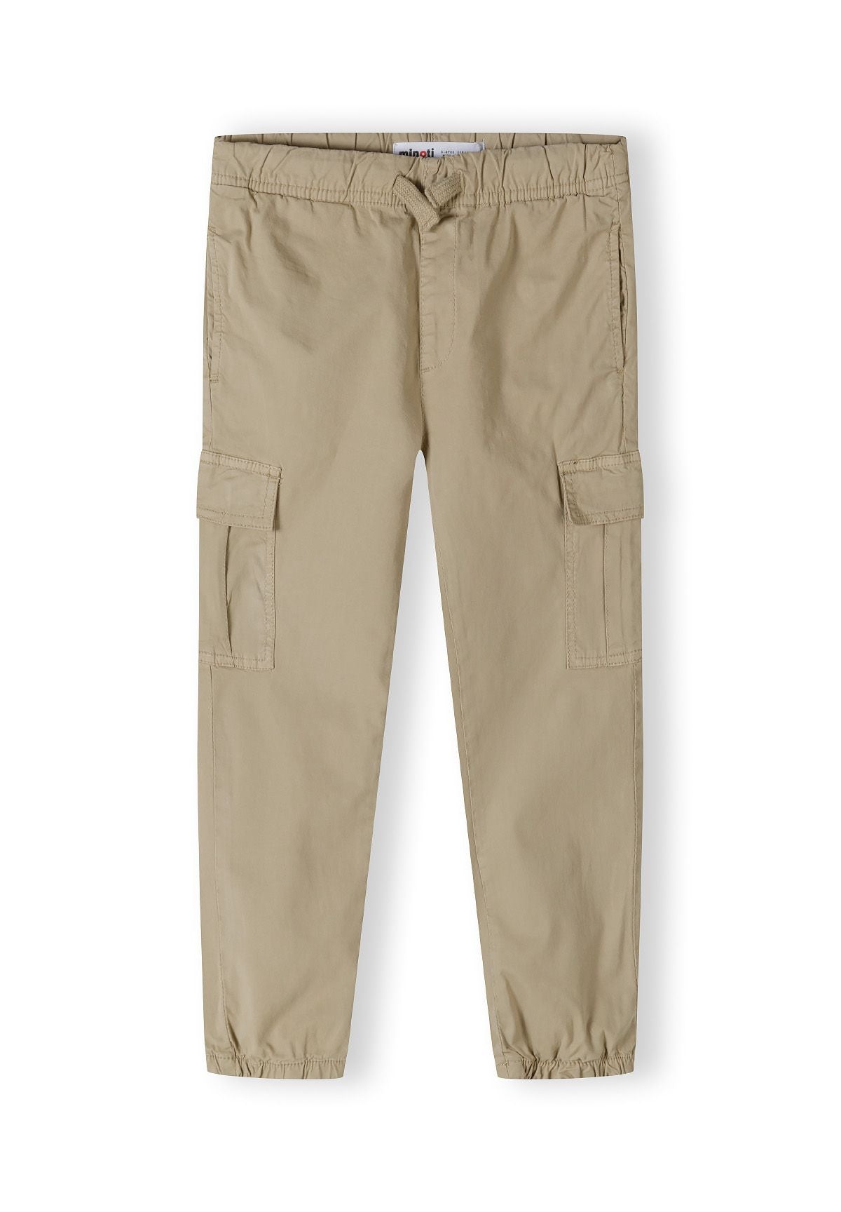 Beige cargo trousers, trousers front.