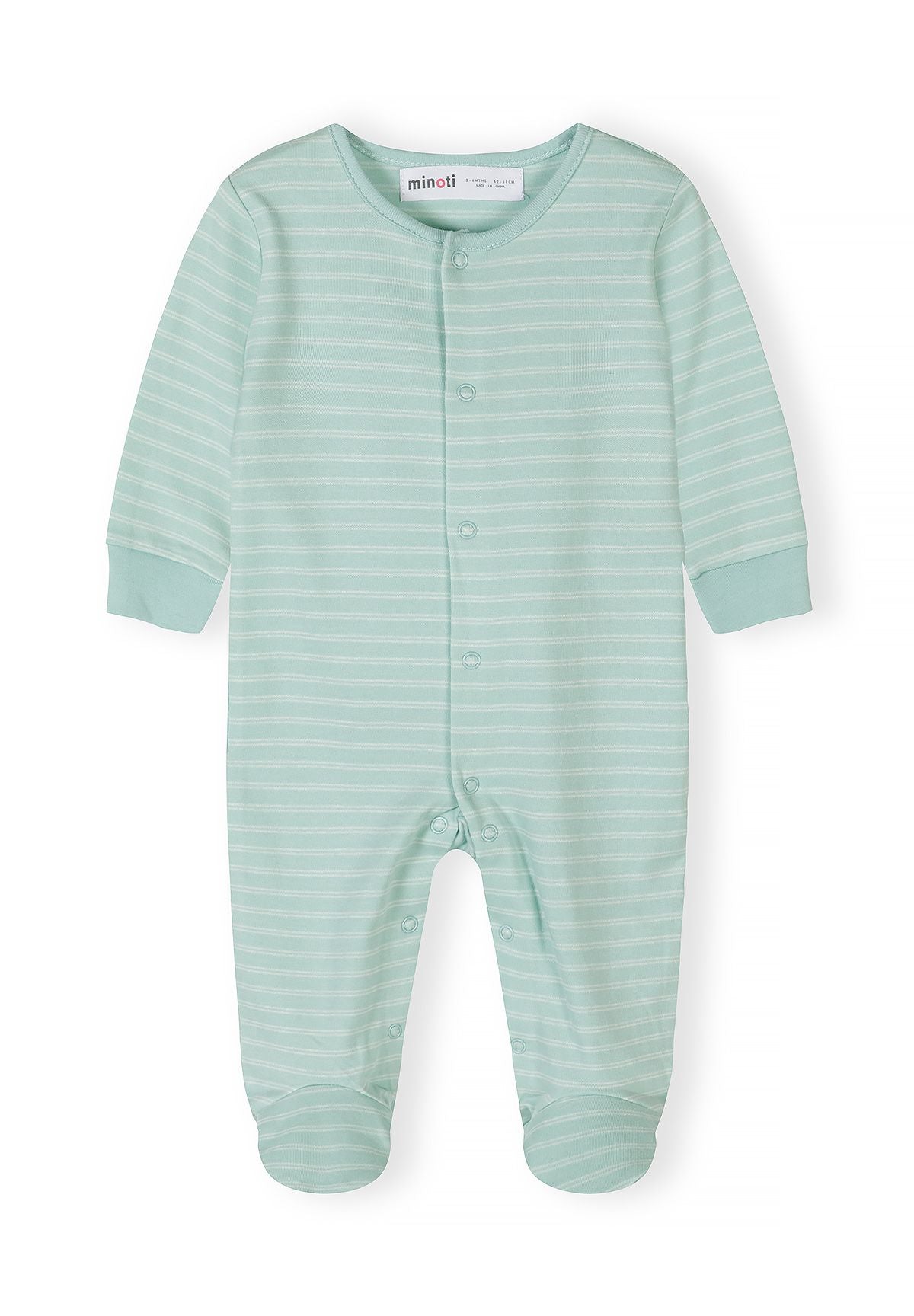 Cotton Sleepsuits 3-Pack, Safari, Cream Mint - 4