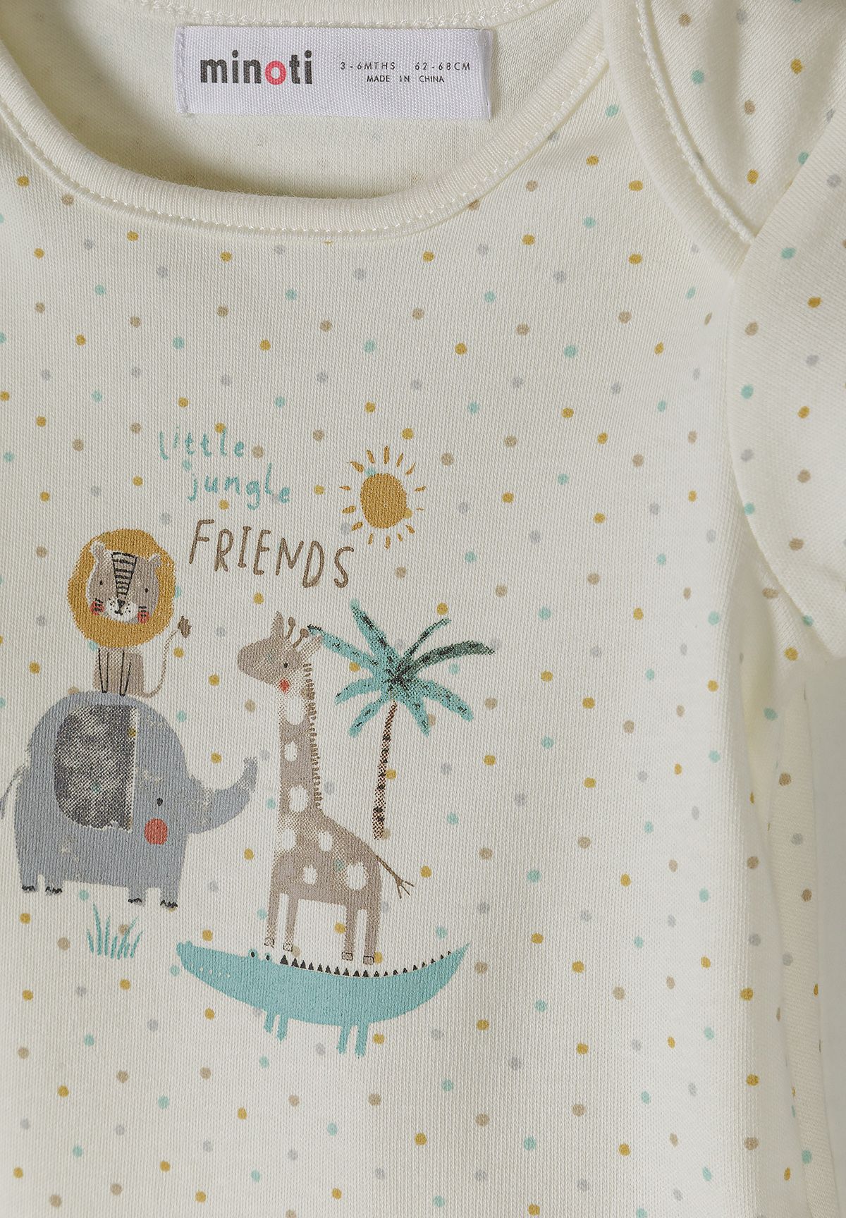 Short Sleeve Bodysuits 5-Pack, Safari Print, Cream - 8