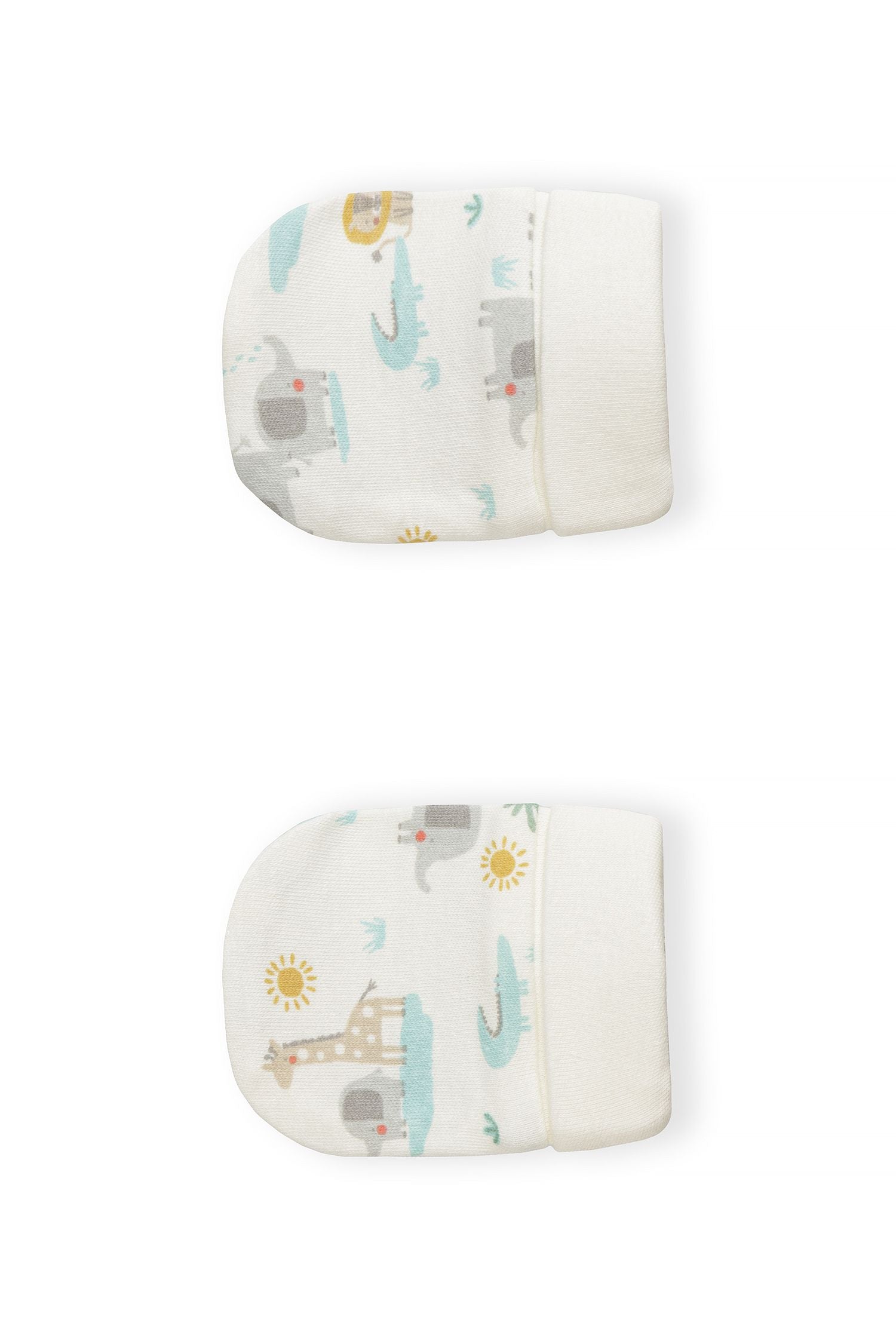 Baby Sleepsuit Gift Set 5-Pack, Safari Print, Cream - 7