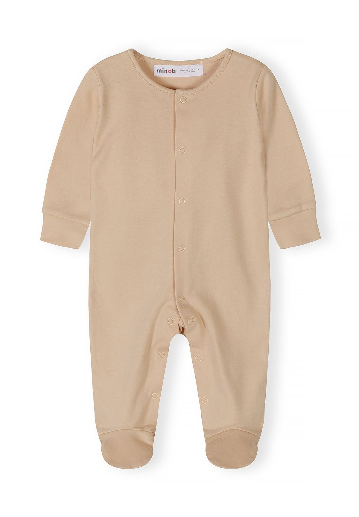 Long Sleeve Sleepsuits 5-Pack, Neutral Beige - 4