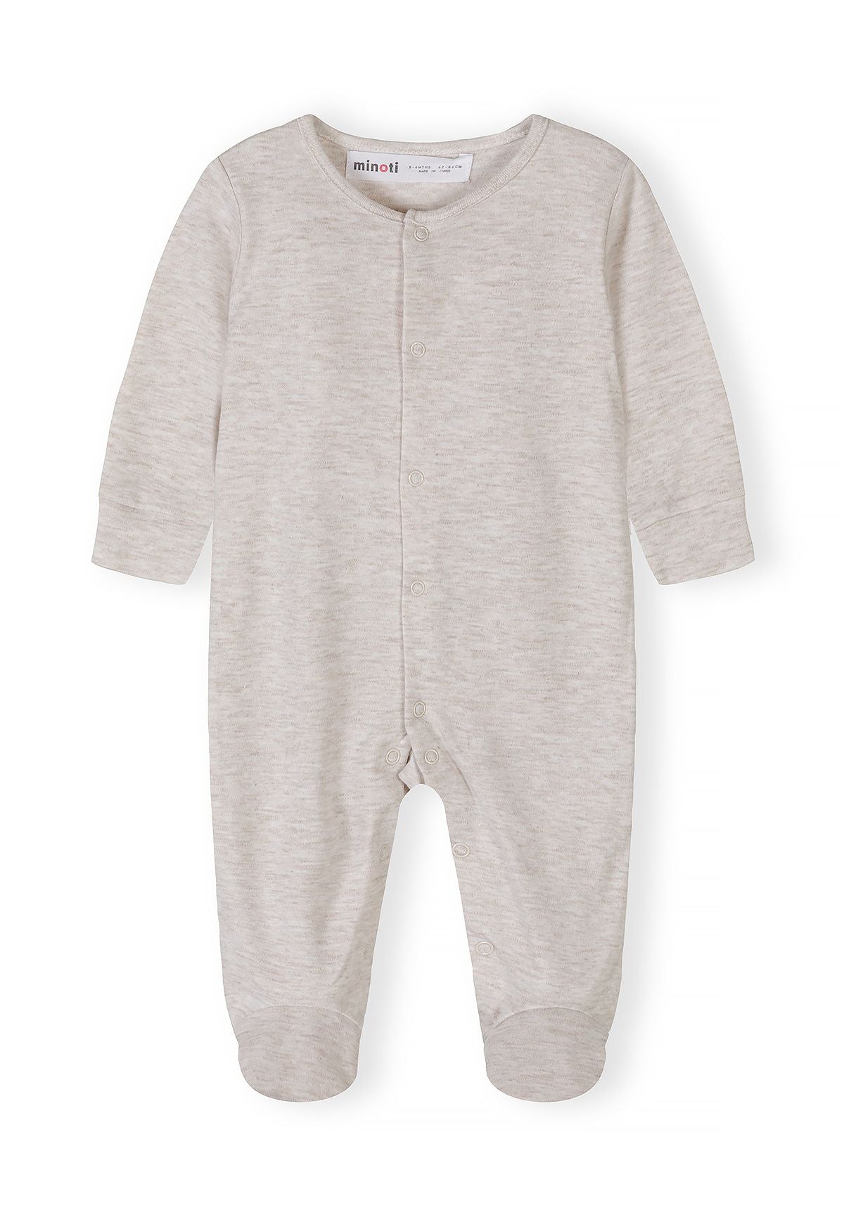 Long Sleeve Sleepsuits 5-Pack, Neutral Beige - 6
