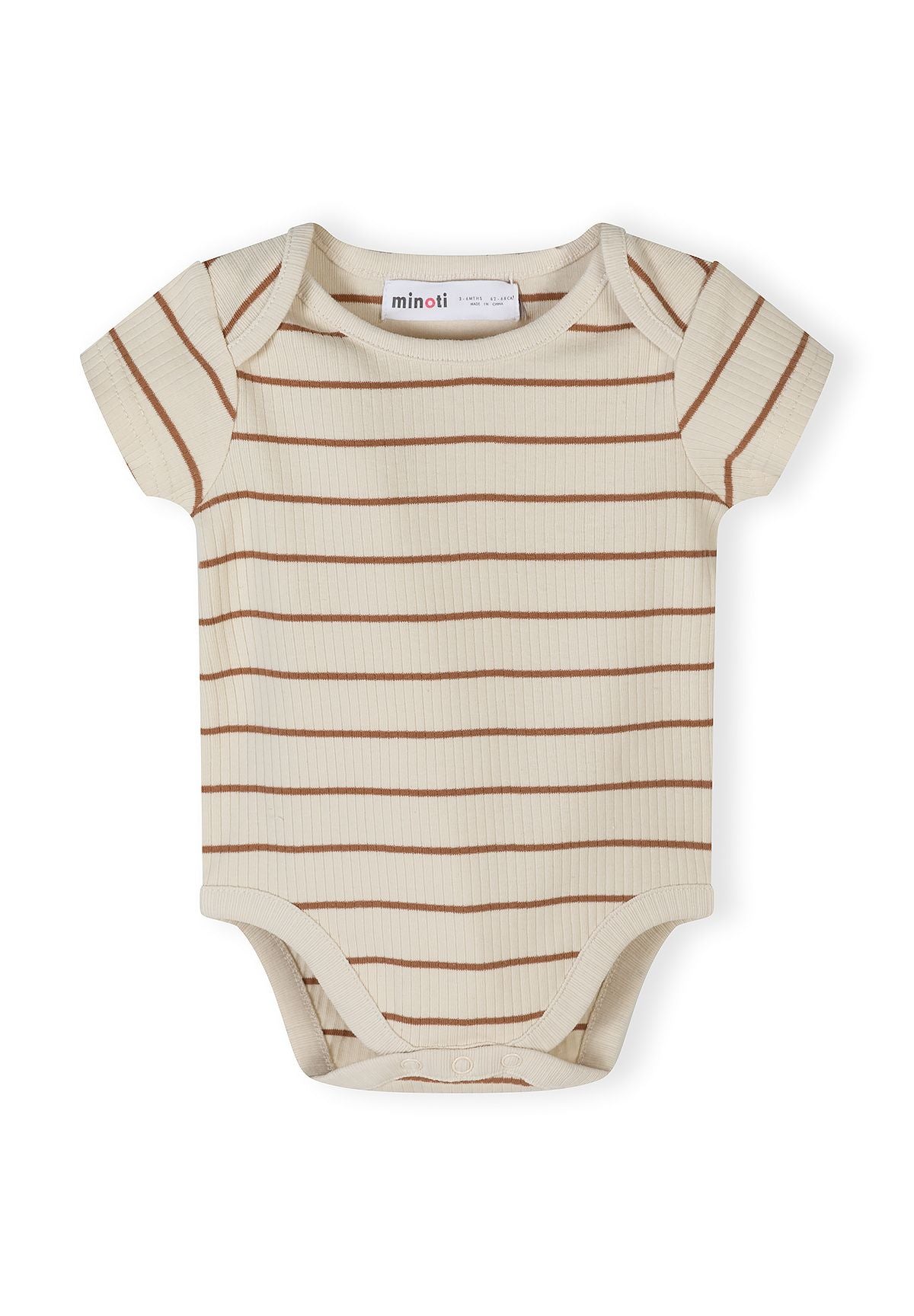Short Sleeve Bodysuits 3-Pack, Giraffe Print, Beige Brown - 2