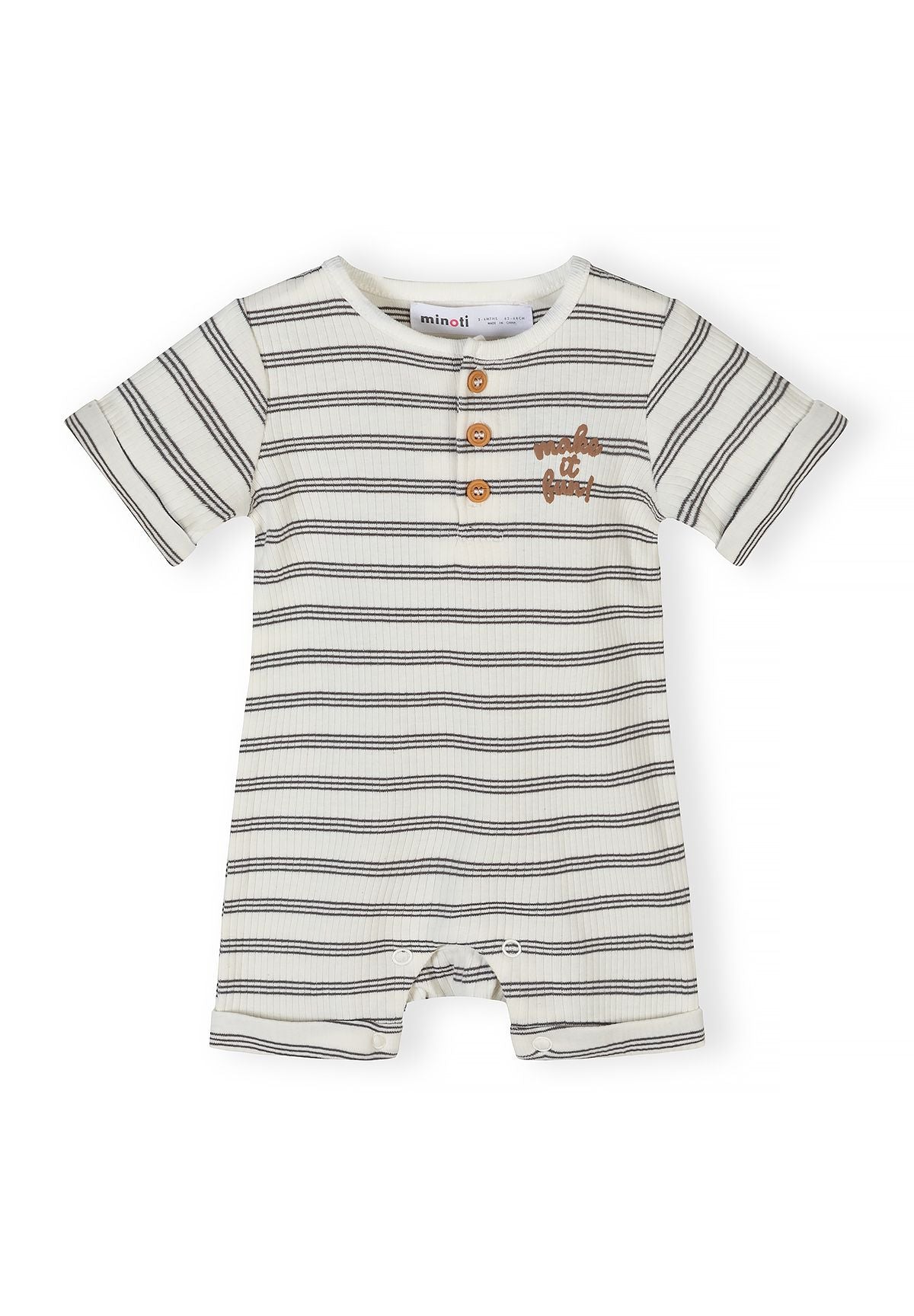Short Sleeve Rompers 3-Pack, Striped & Animal Print - 2