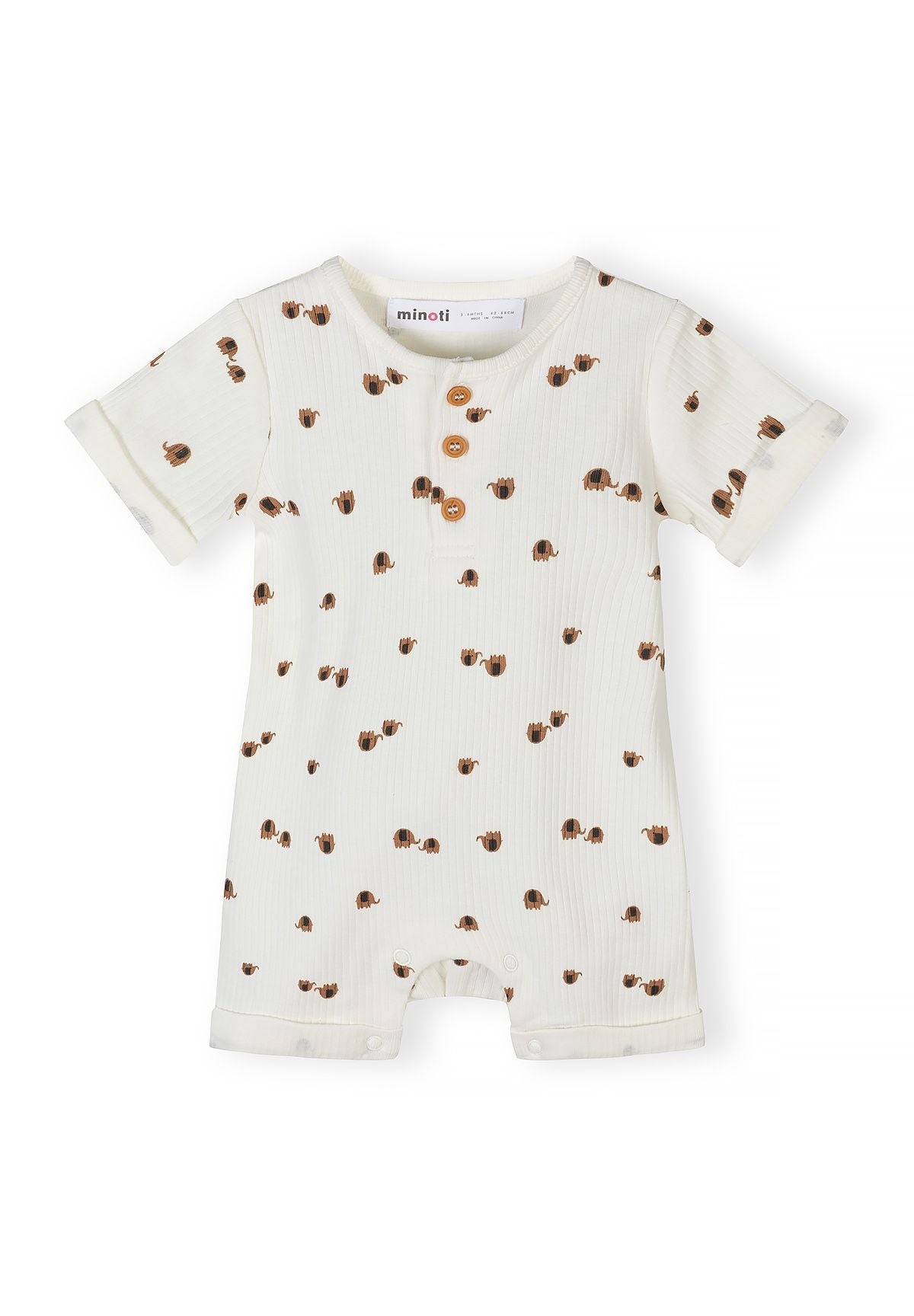 Short Sleeve Rompers 3-Pack, Striped & Animal Print - 3
