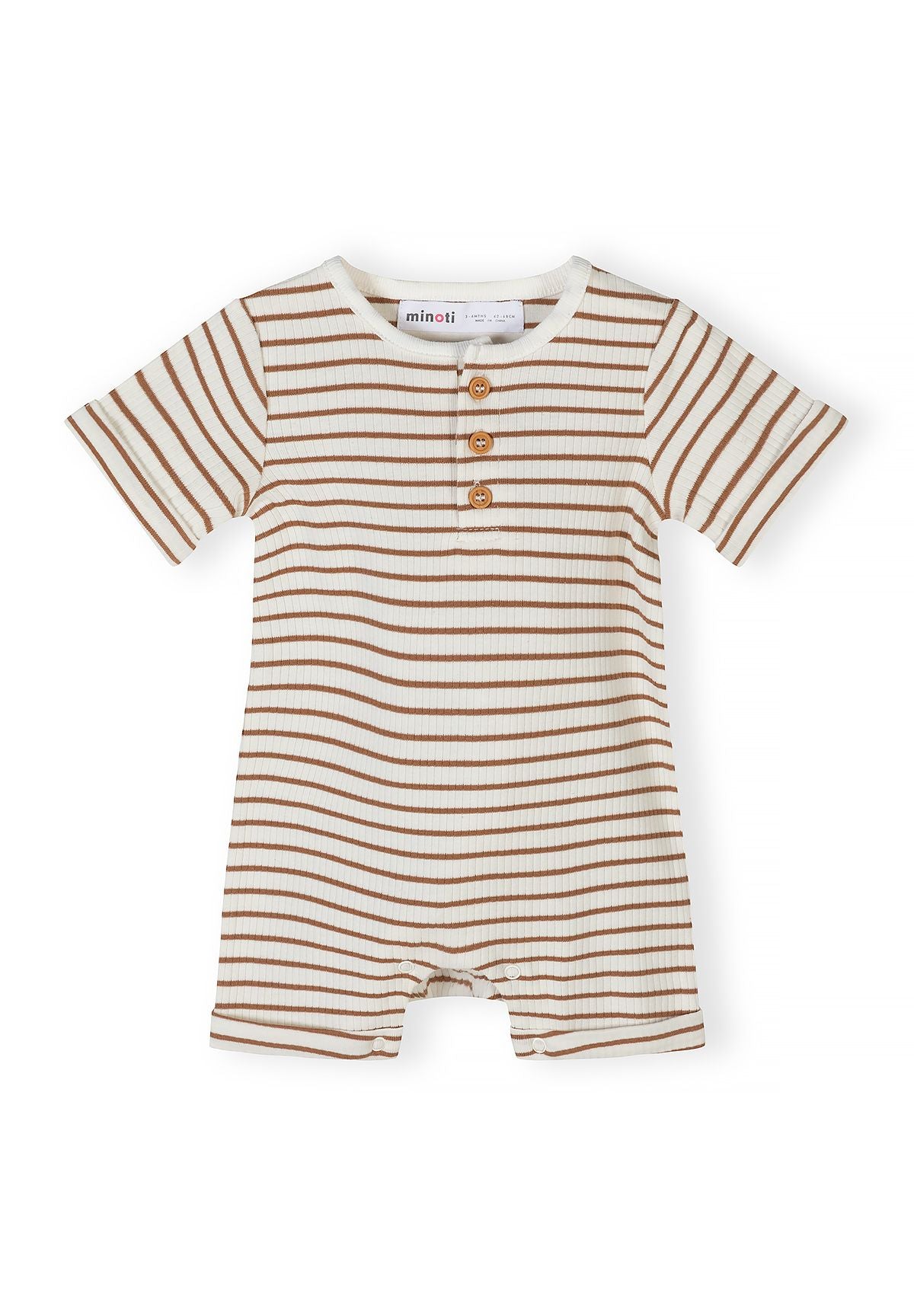 Short Sleeve Rompers 3-Pack, Striped & Dotted - 4