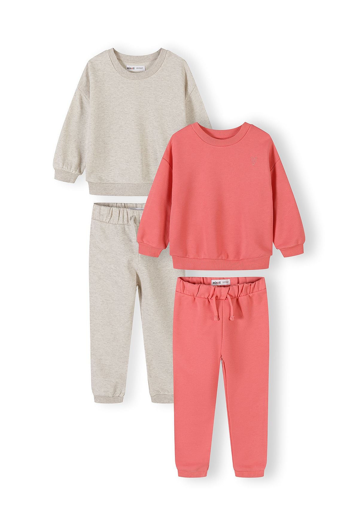 Sweatshirt Joggers 2-Pack, Coral Cream - 1