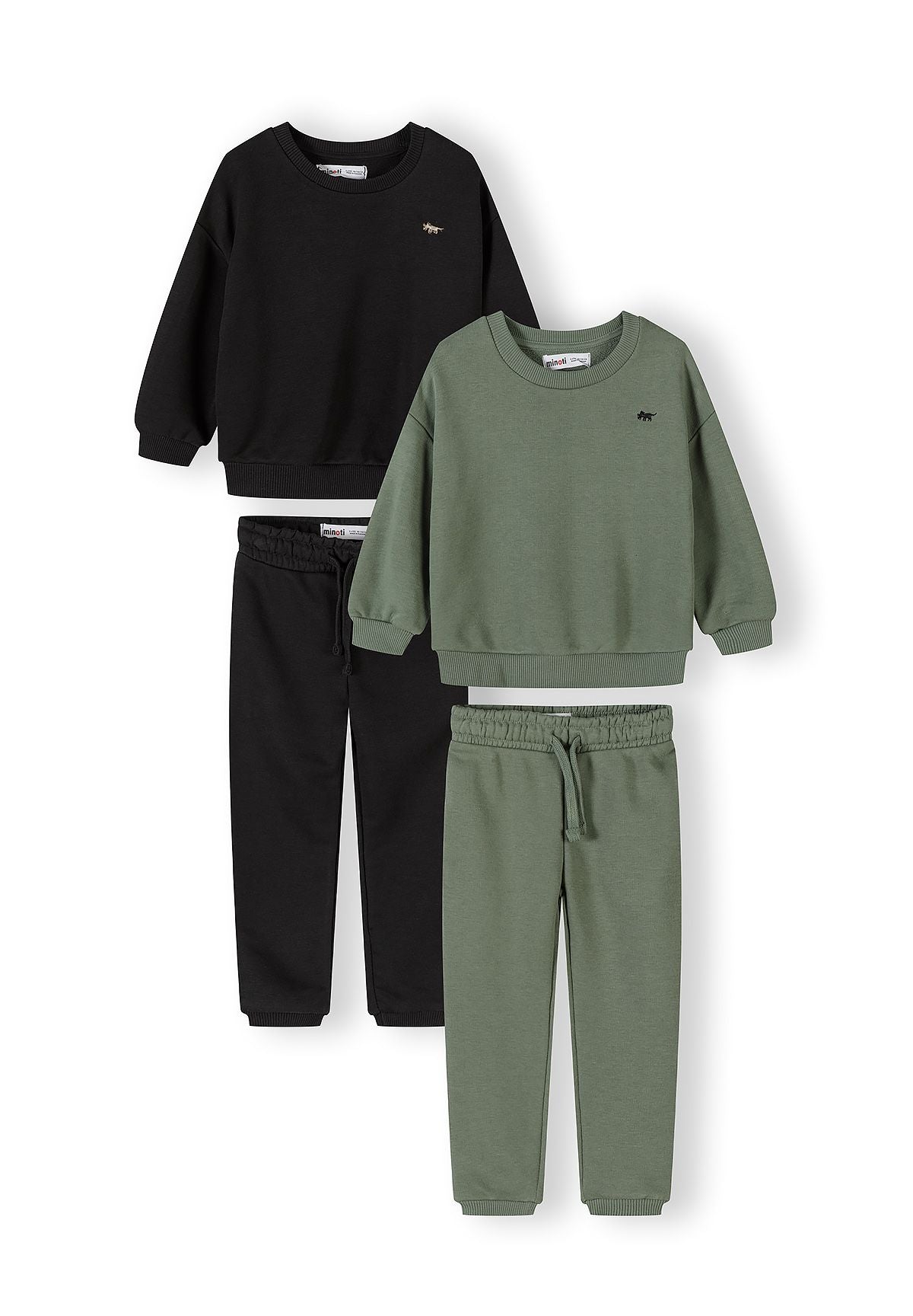 Tracksuit Set 2-Pack, Black & Olive, Dinosaur - 1