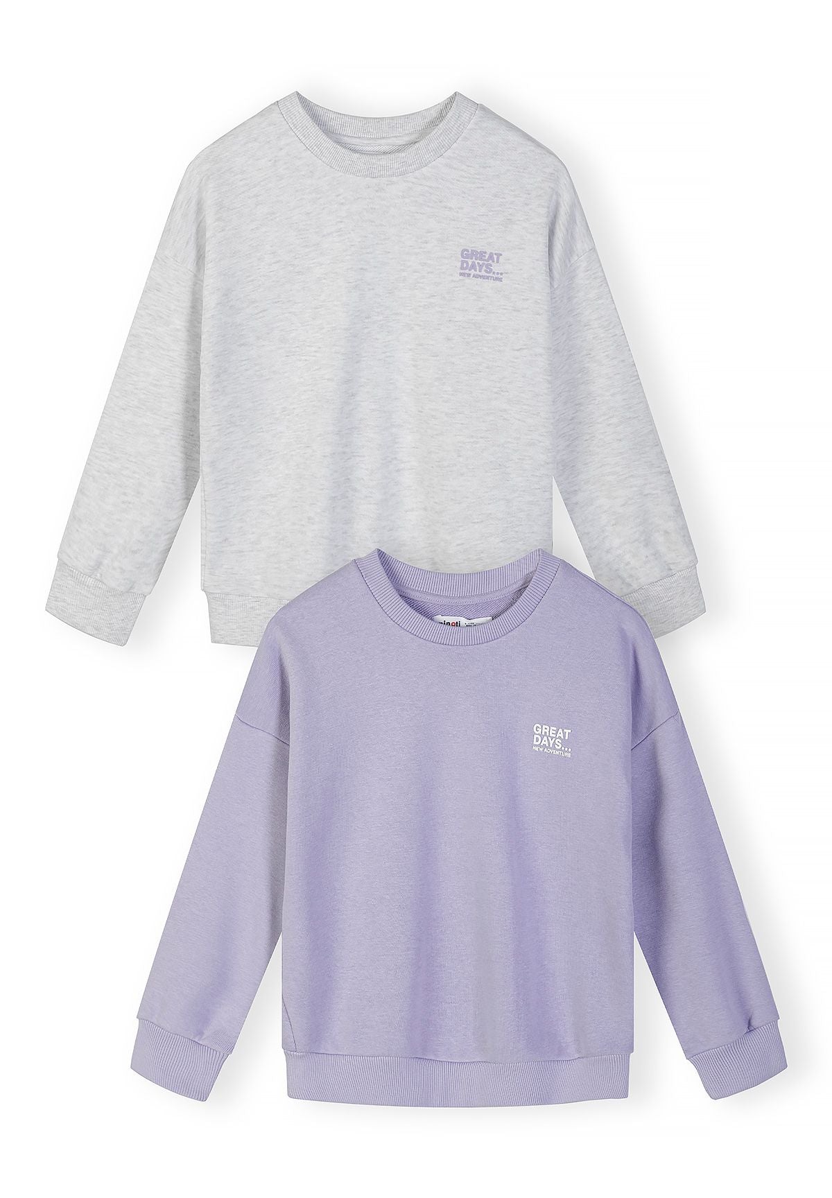 Sweatshirts 2-Pack Chest Print, Lilac Grey - 2