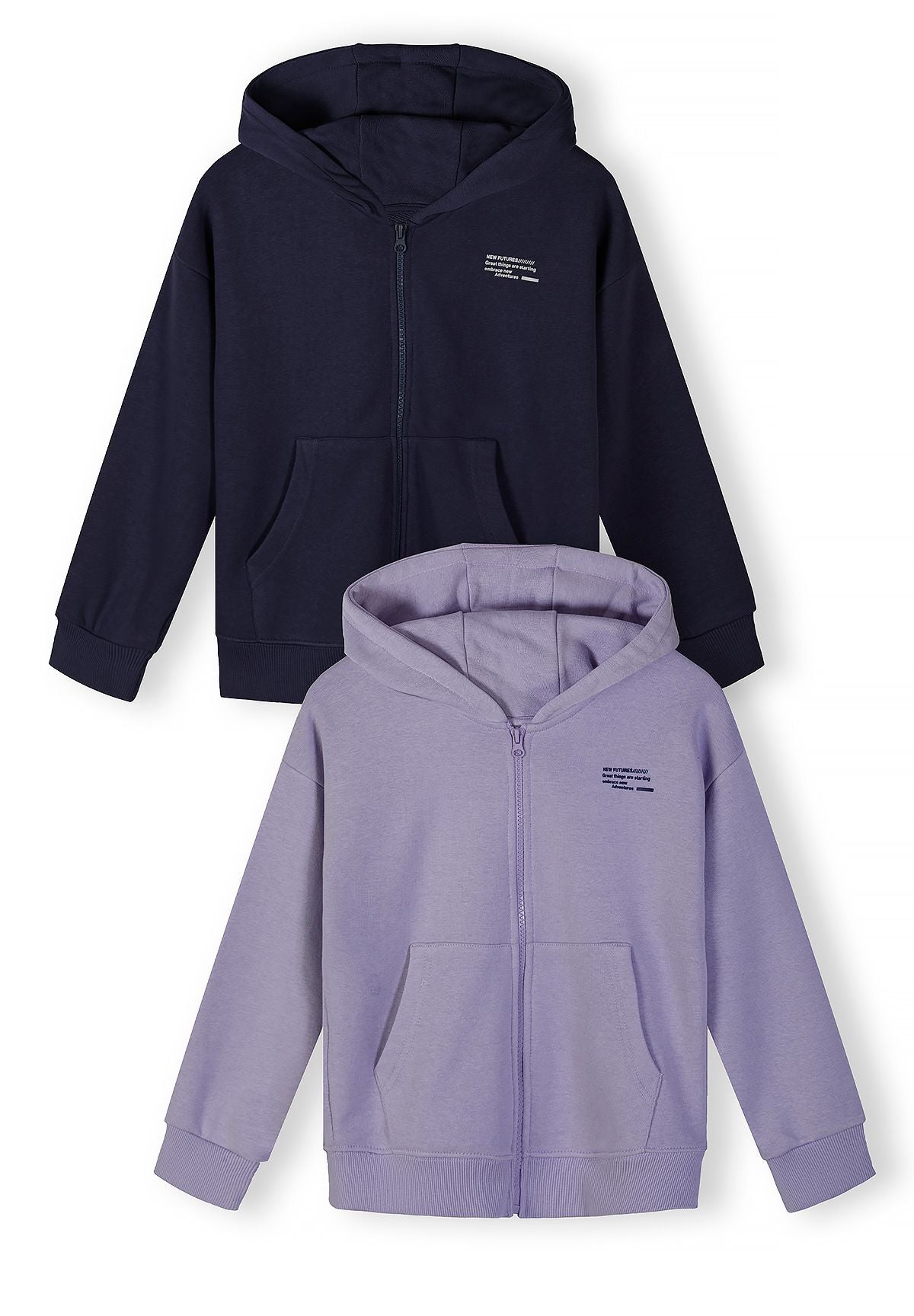 Zip-Up Hoodies 2-Pack, Purple Navy - 2