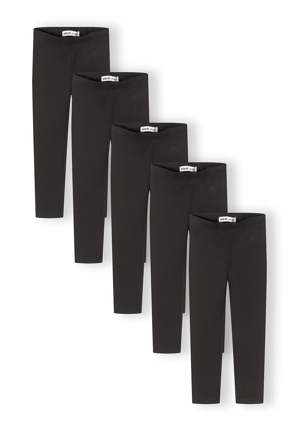 Leggings 5-Pack, Black, Cotton Stretch - 1