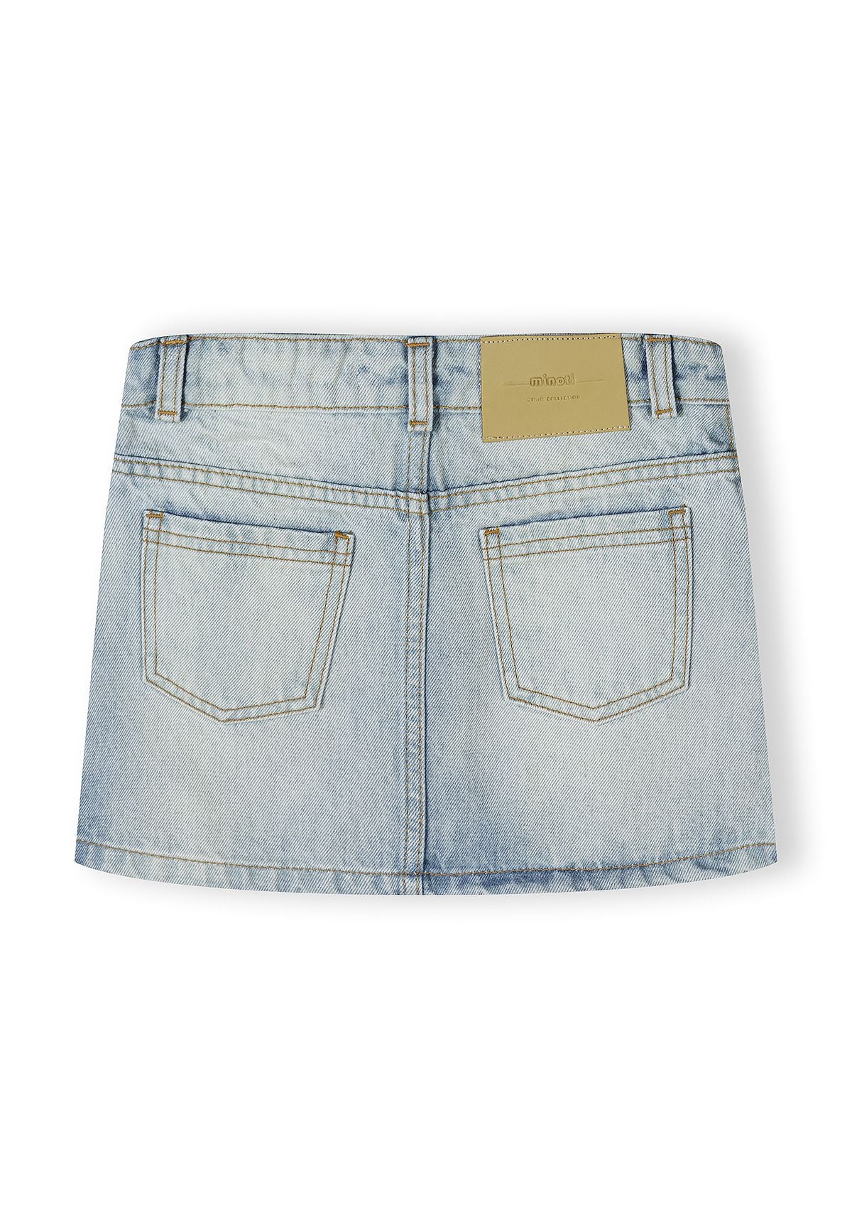 Denim Skirt, Light Blue, Adjustable Waist - 2