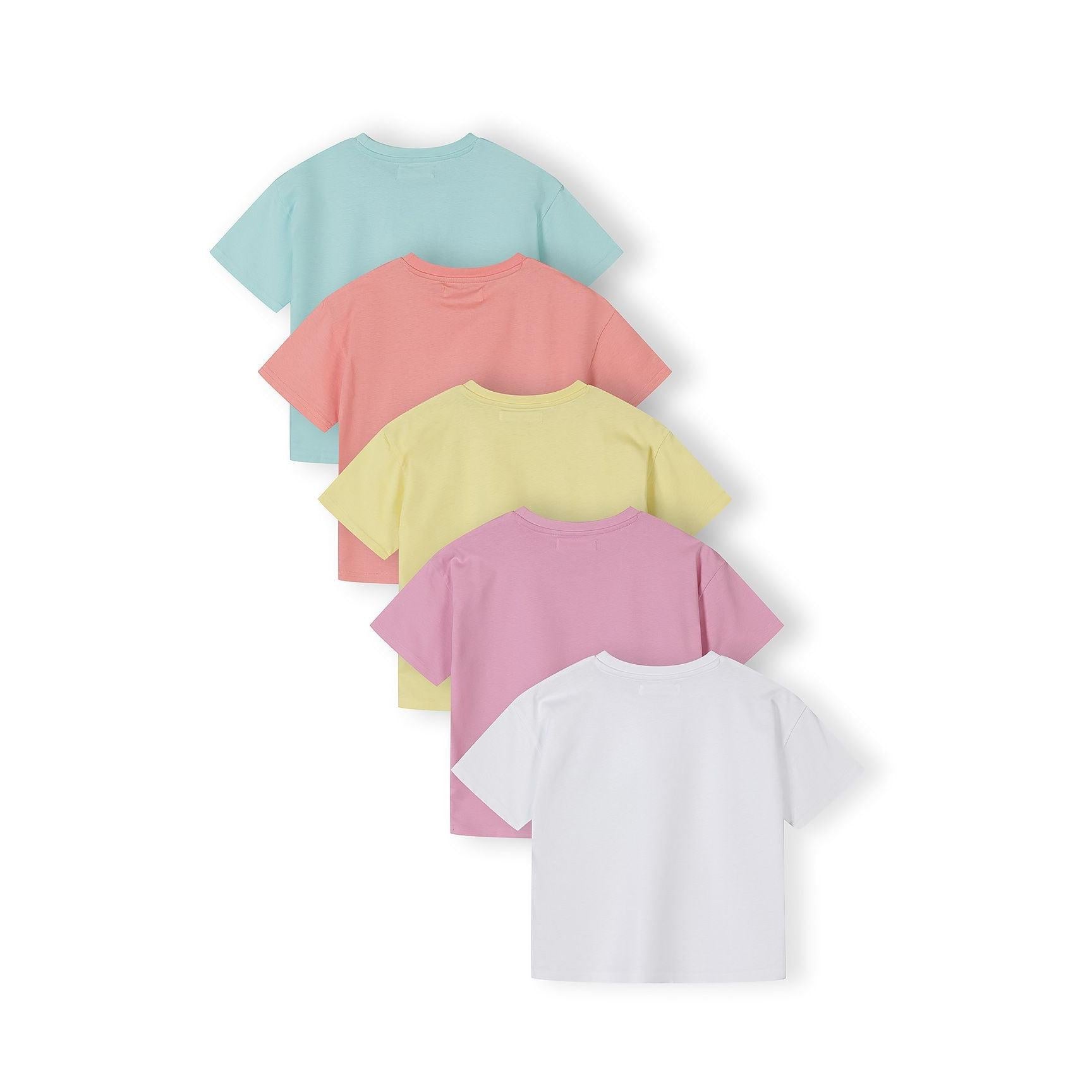 Single white ribbed cotton t-shirt with crew neck and short sleeves displayed flat against white background, showing Minoti branding on label