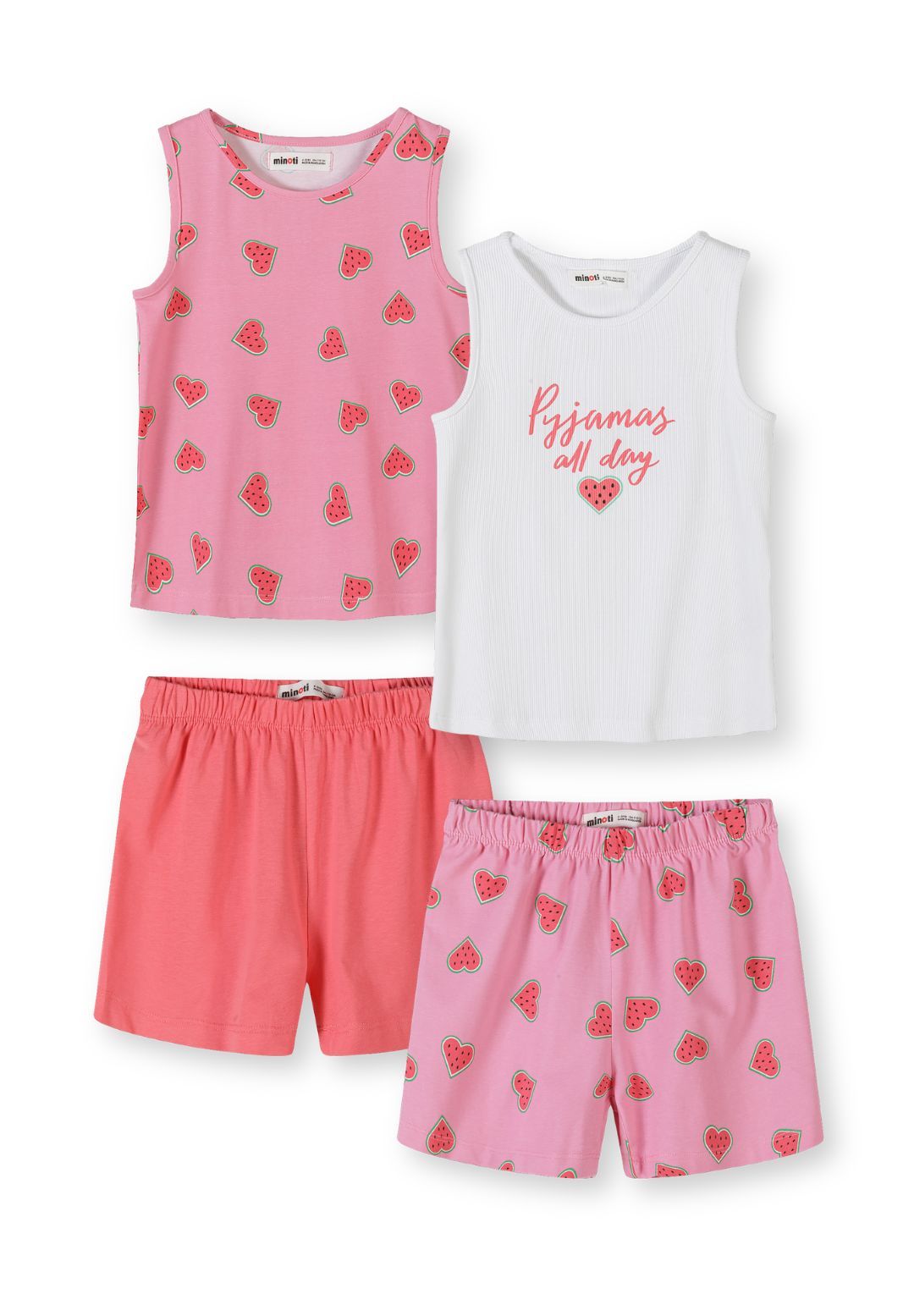 Pyjama Set 2-Pack Watermelon Print Pink White - 2