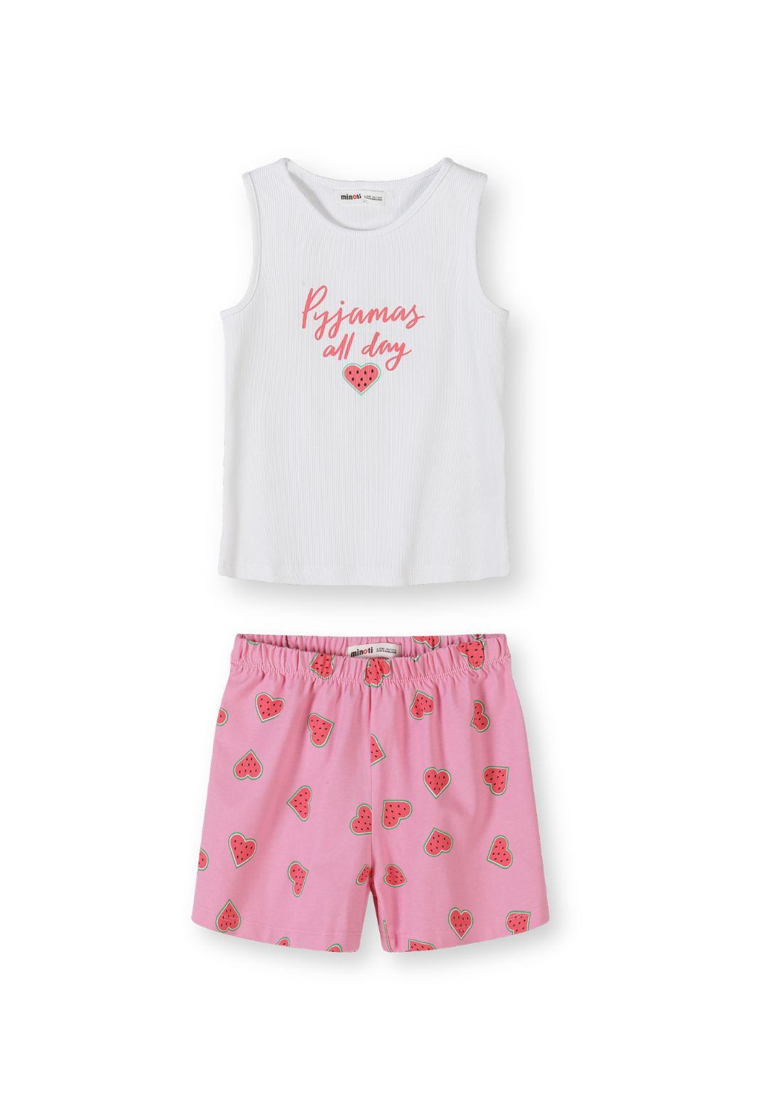 Pyjama Set 2-Pack Watermelon Print Pink White - 3