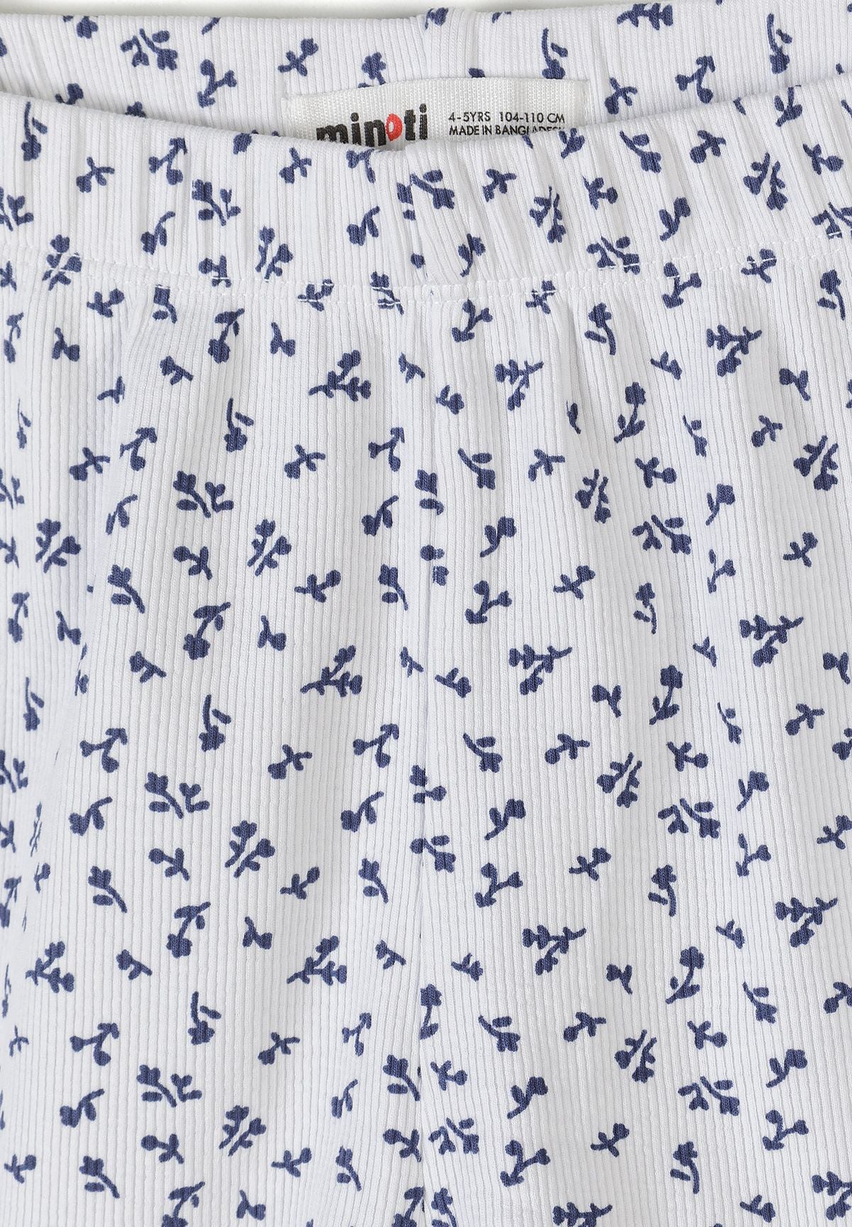 Ribbed Pyjamas 2-Pack, Floral Print, Navy White - 7