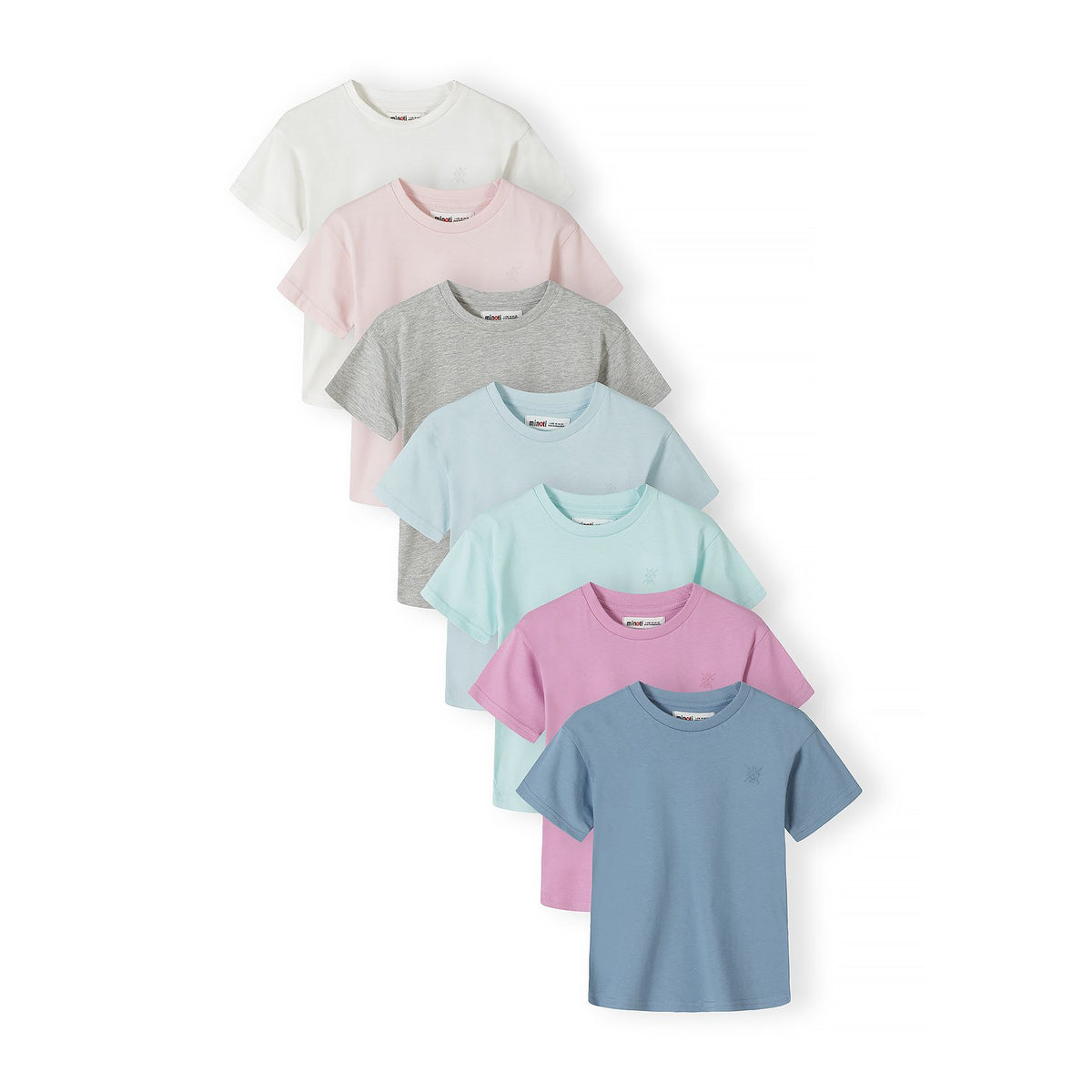 Boys' crew neck t-shirts 7-pack in mixed colours — complete product view for square Shop card