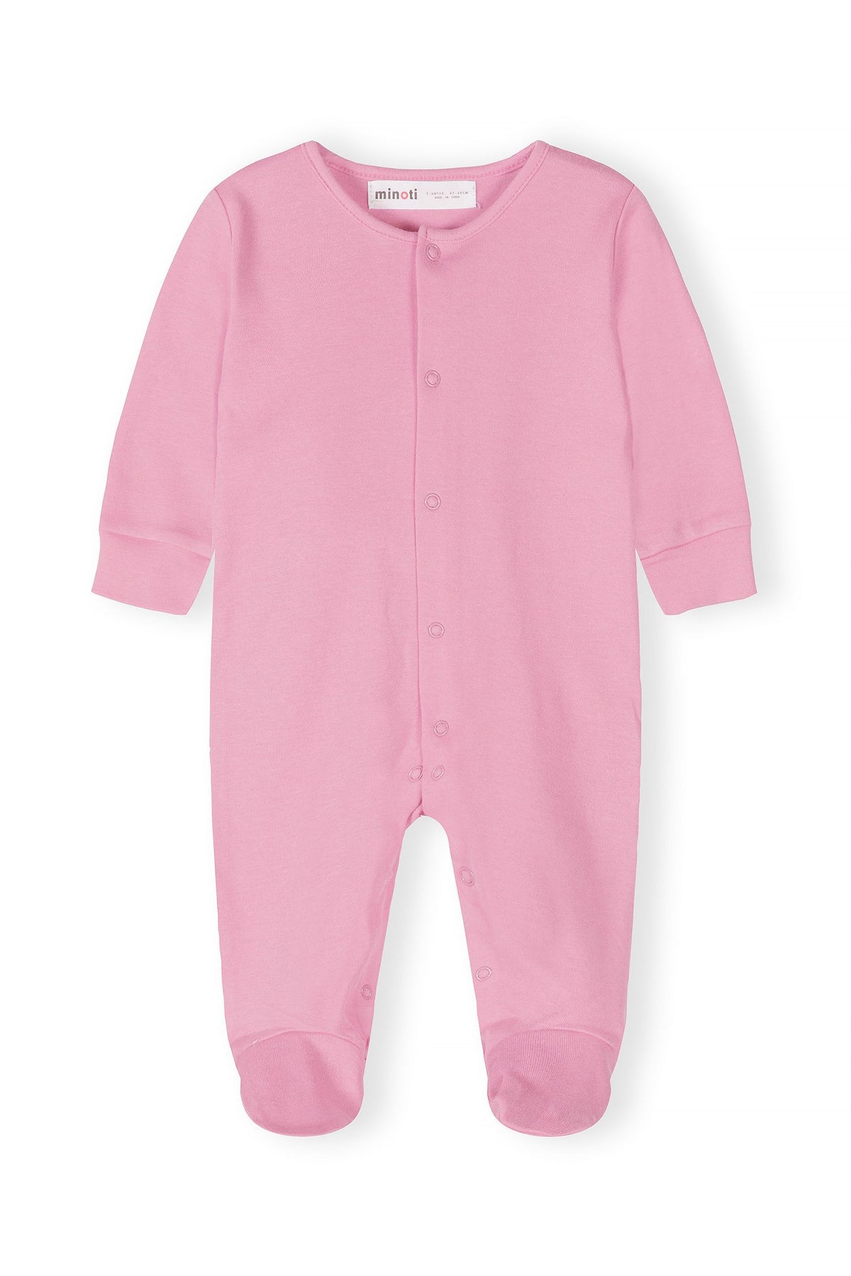 Cream, yellow, peach, coral and pink sleepsuits, pink front.