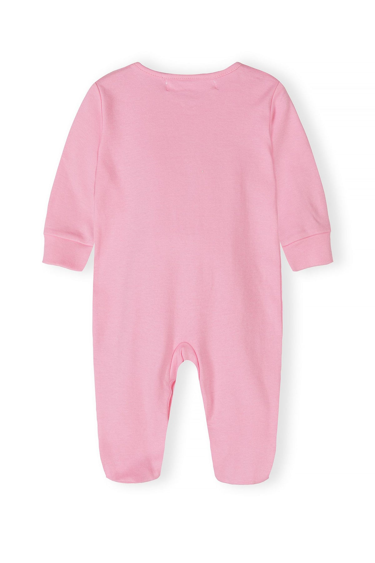 Cream, yellow, peach, coral and pink sleepsuits, pink back.