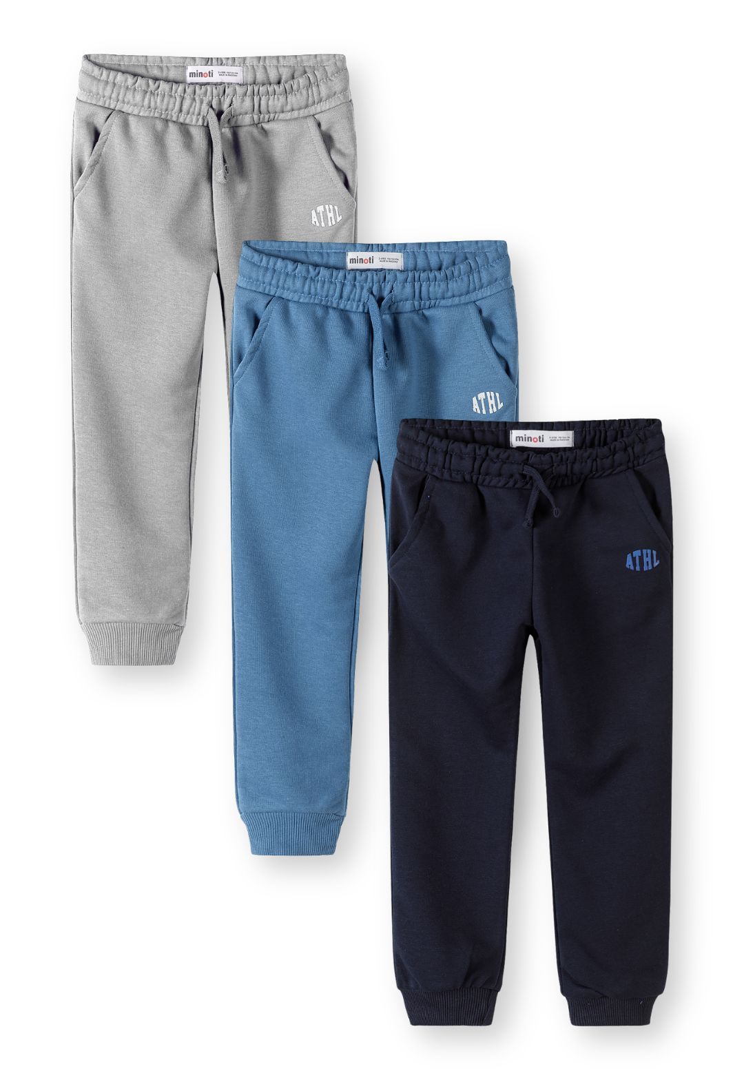Joggers 3-Pack Athletic Logo Grey Blue Navy - 1