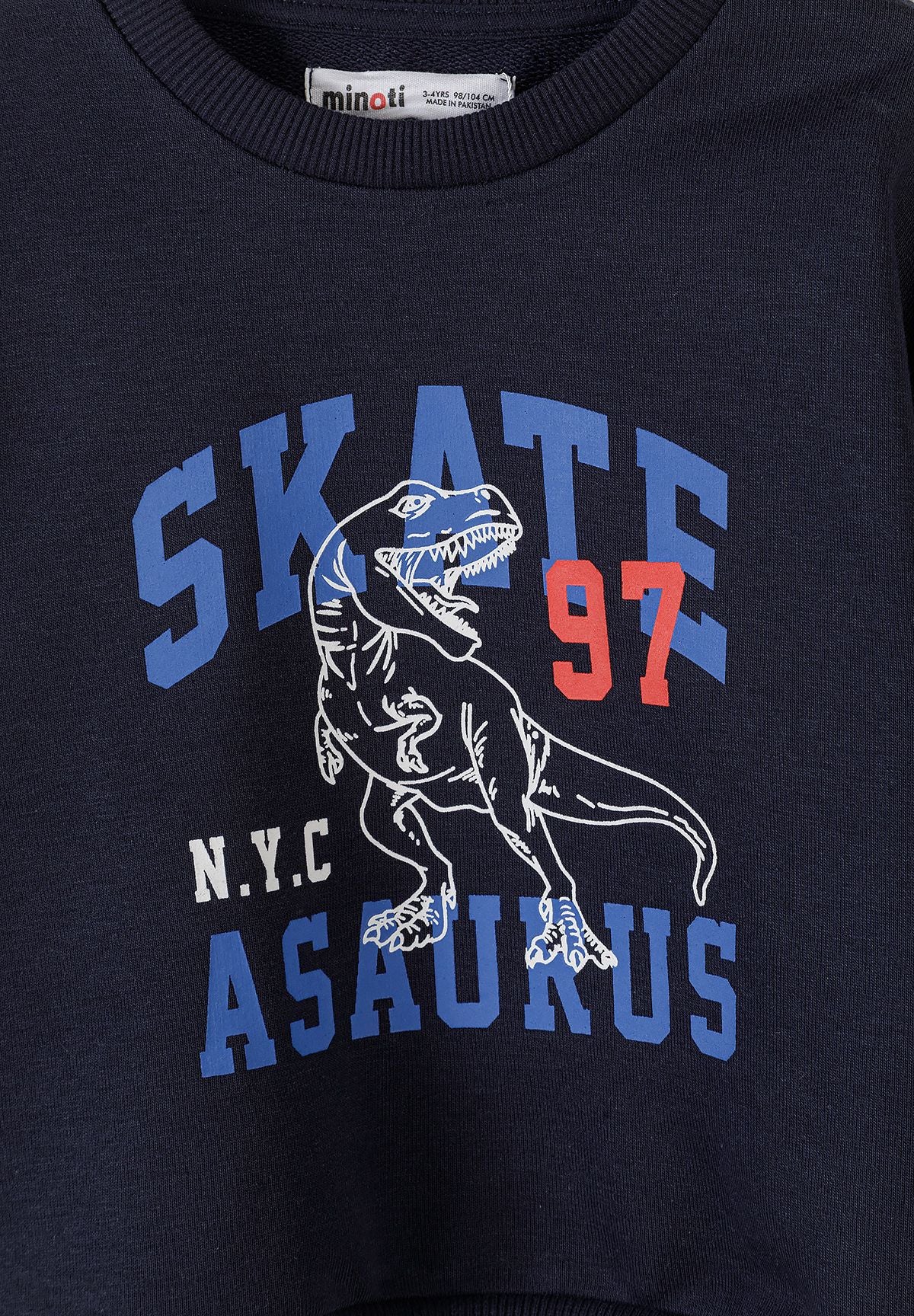 Sweatshirts 2-Pack, Dinosaur & California Print, Navy White - 6