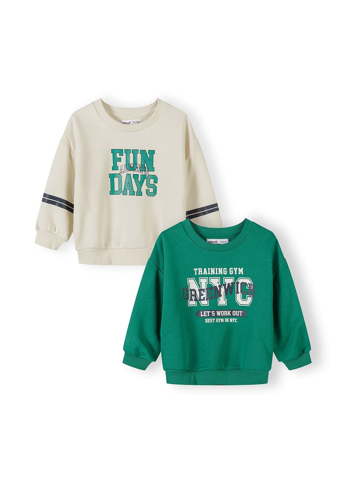Sweatshirts 2-Pack, Fun Days NYC, Green Cream - 1
