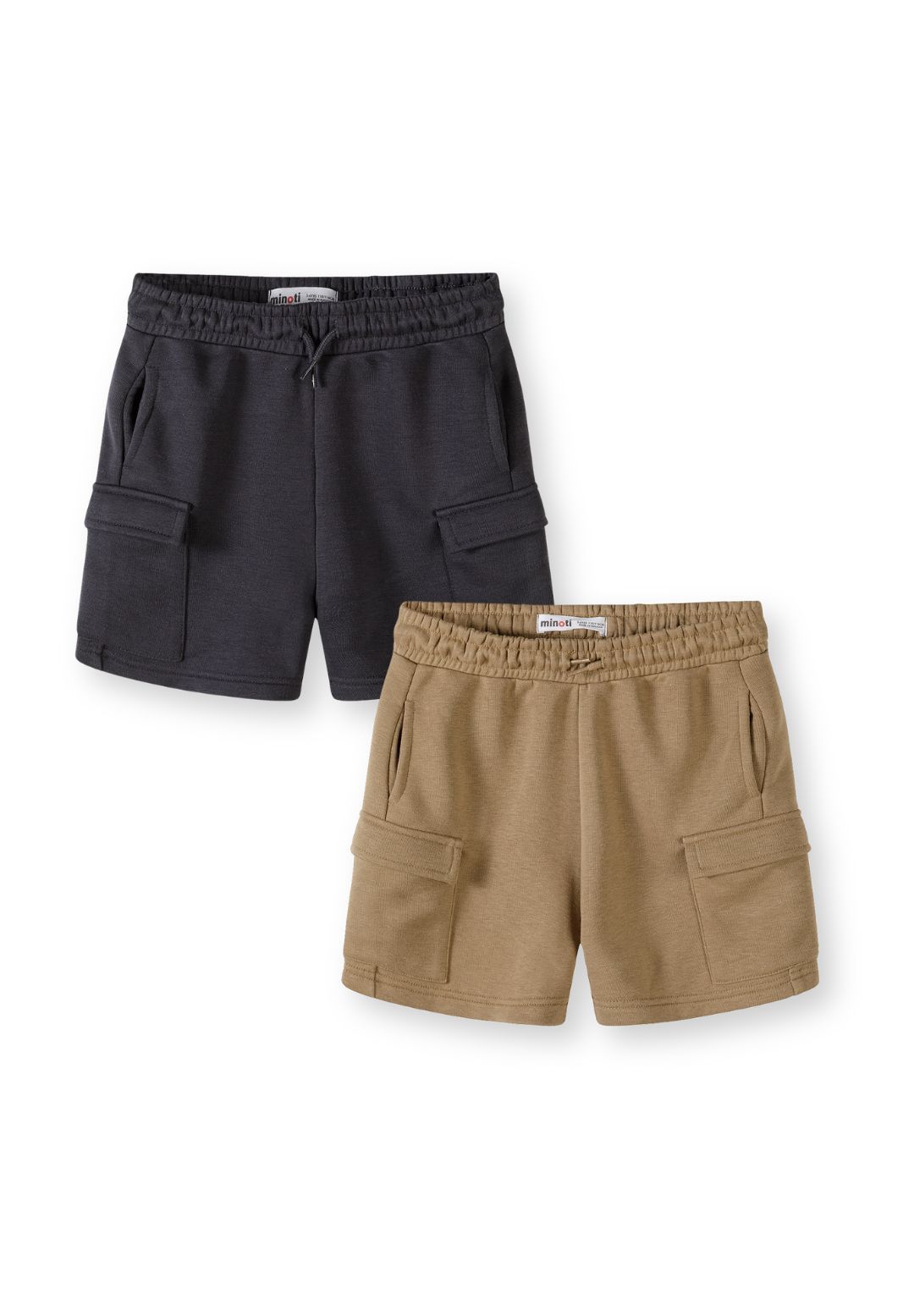 Cargo Shorts 2-Pack, Tan & Black, Elasticated - 1