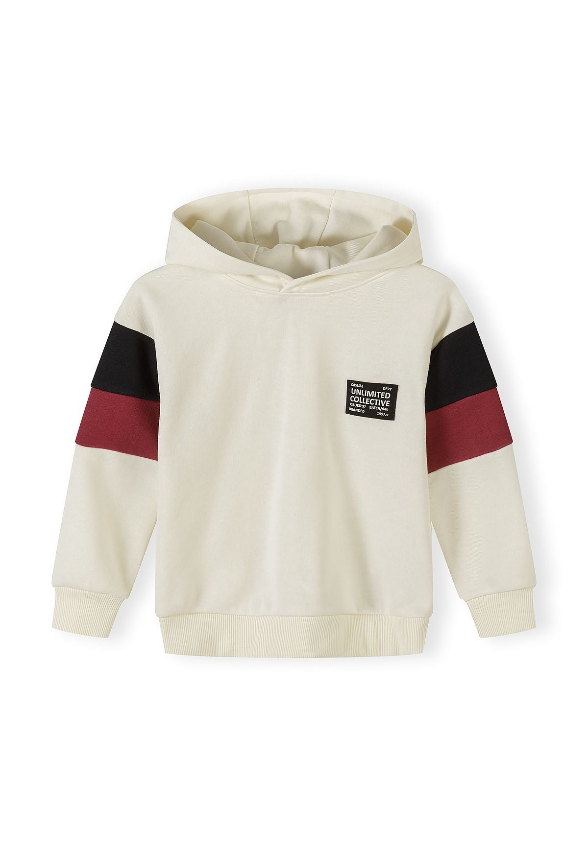 Tracksuit Set Hooded Colour Block Cream Burgundy - 2