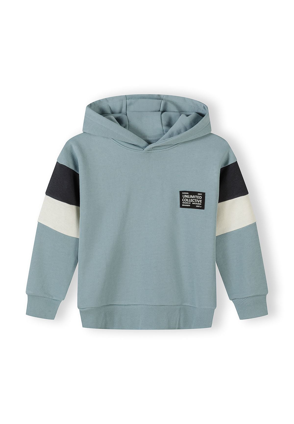 Hooded Tracksuit, Sage Blue, Contrast Panels - 2