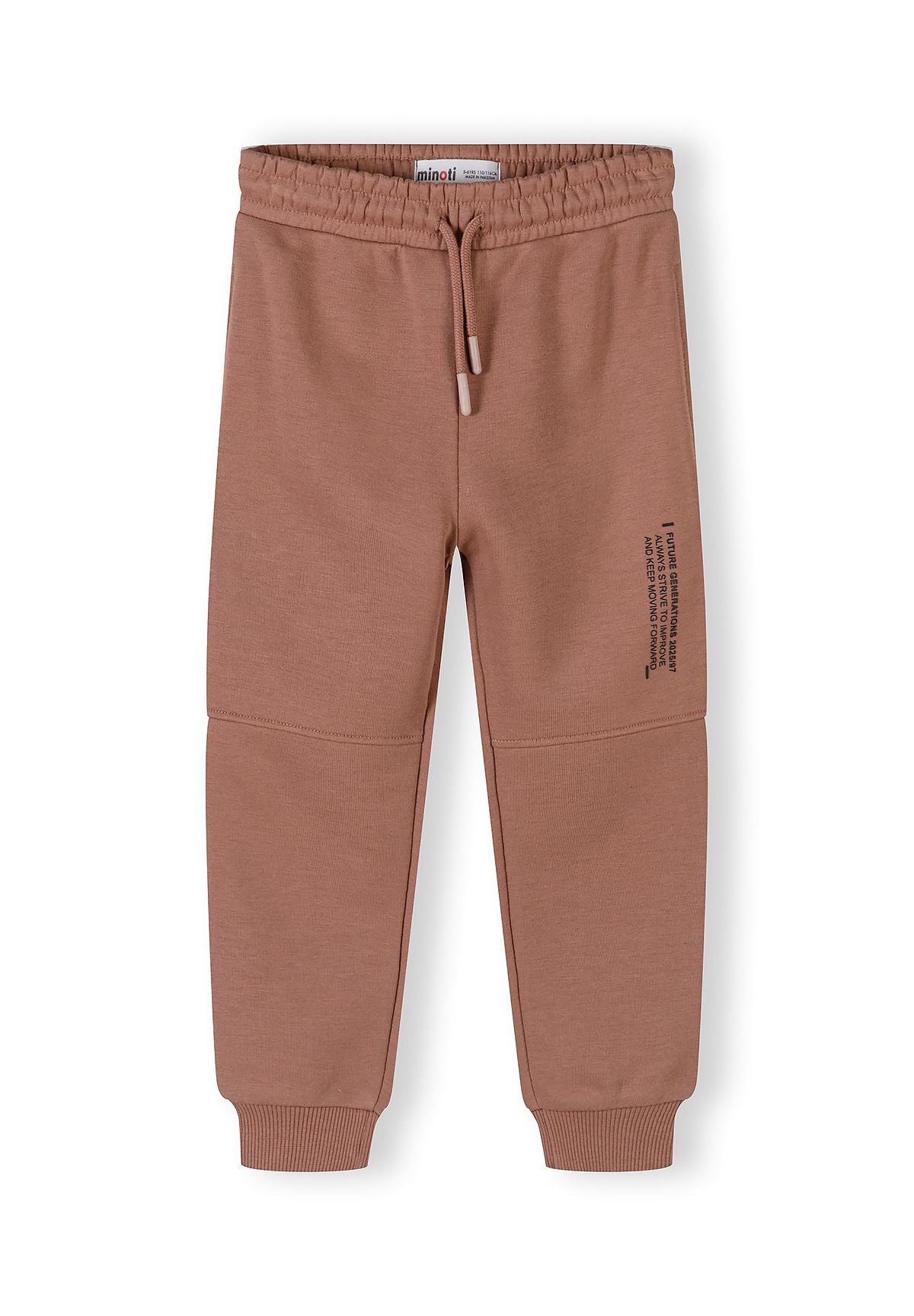 Hooded Tracksuit Set, Cognac, Slogan Print - 4