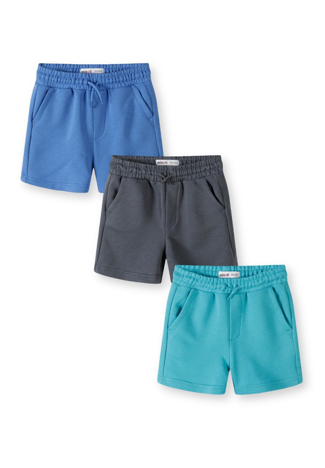 Sweat Shorts 3-Pack, Blue Grey Turquoise - 1