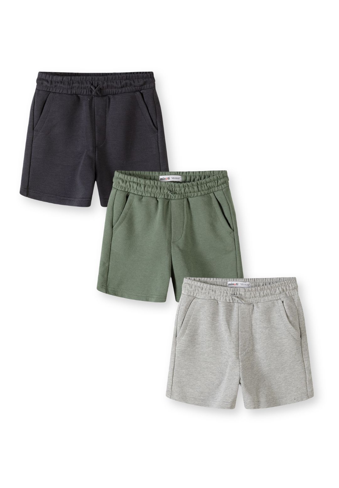 Jersey Shorts 3-Pack, Grey Black Khaki - 1