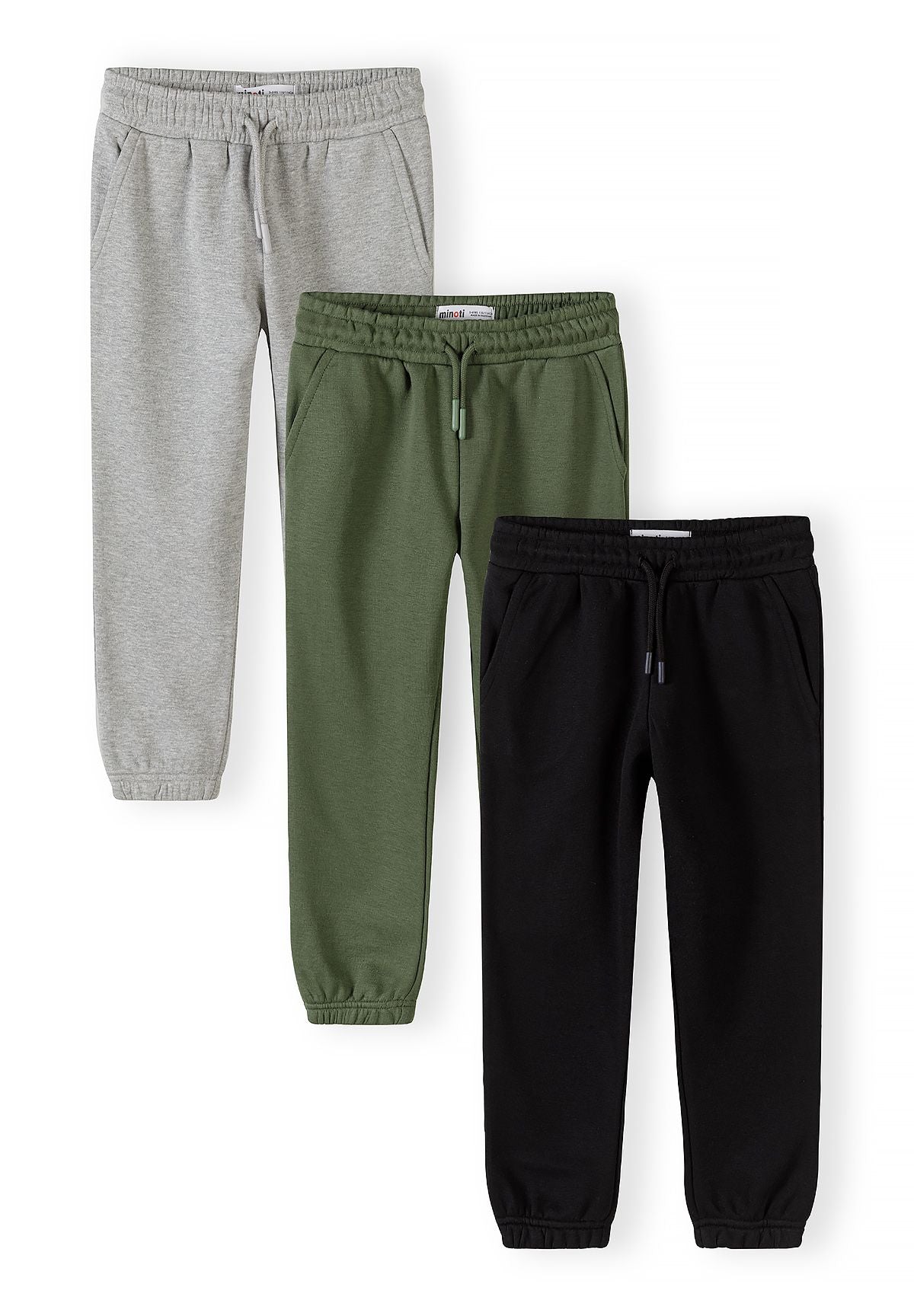 Joggers 3-Pack Cargo Pockets, Khaki Grey Black - 1