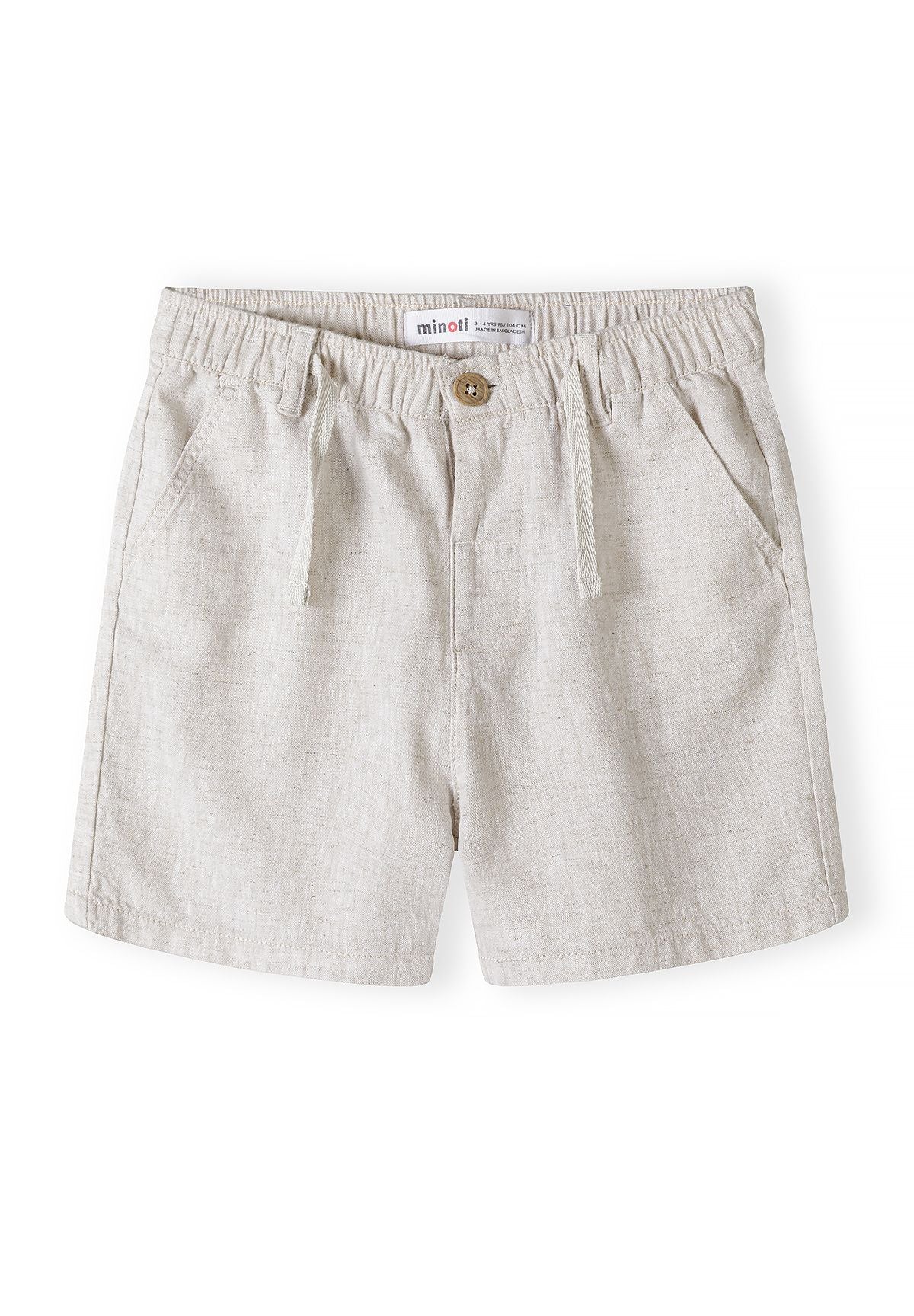 Blue and cream polo shirt and shorts set, shorts front.