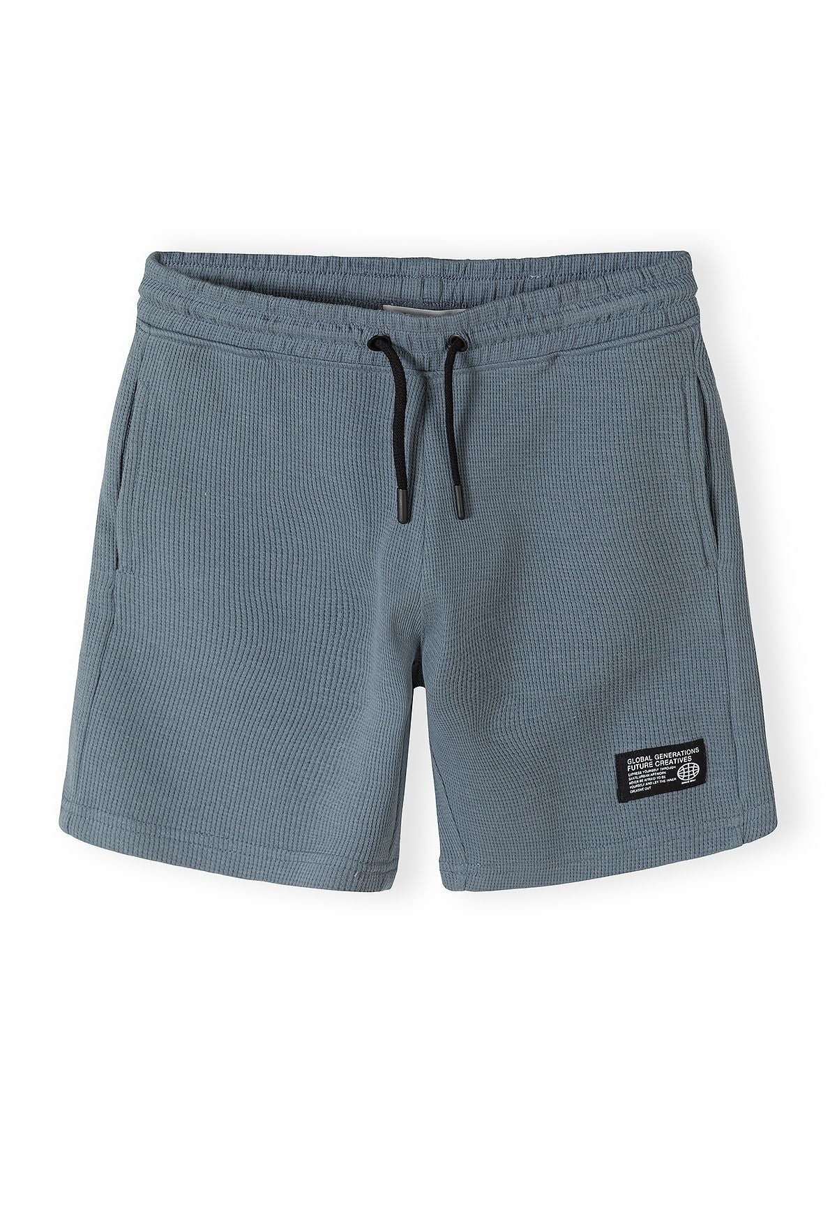 Waffle Jersey T-Shirt and Shorts Set, Blue Grey - 4