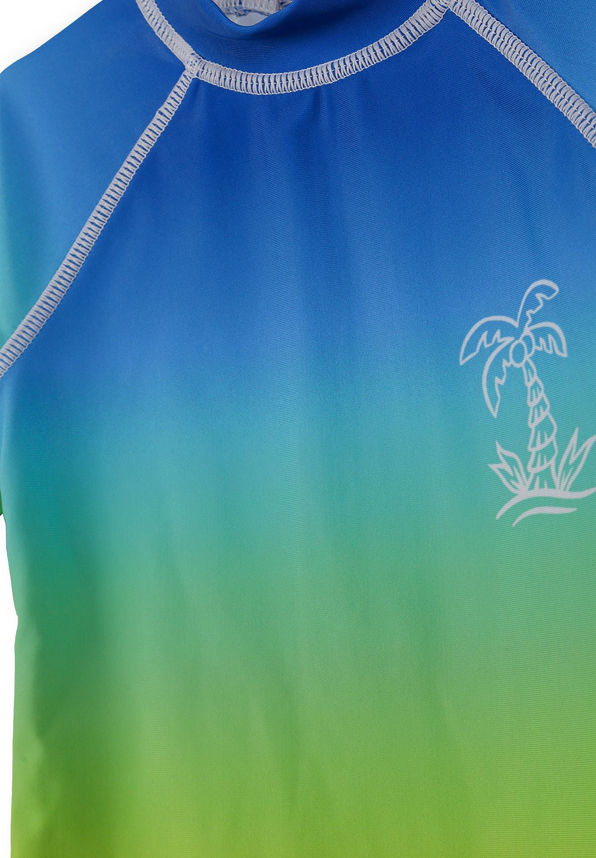Rash Suit Rainbow Ombré Short Sleeve Palm Tree - 3
