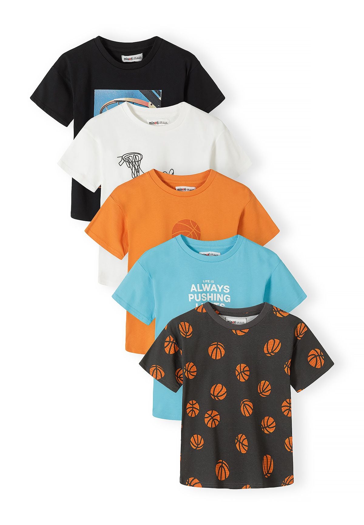 Basketball T-Shirts 5-Pack, Multi, Cotton - 1