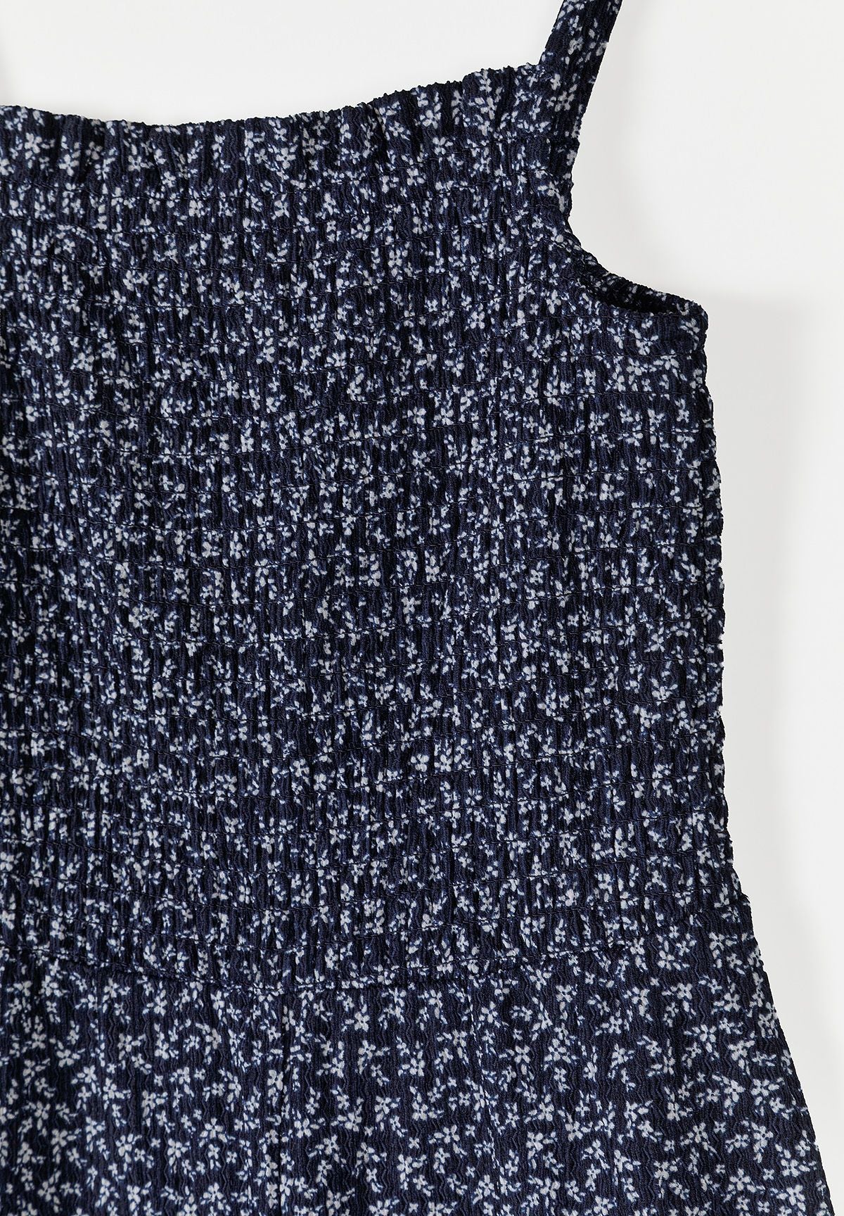 Floral Jumpsuit, Navy, Tie Shoulder Straps - 4