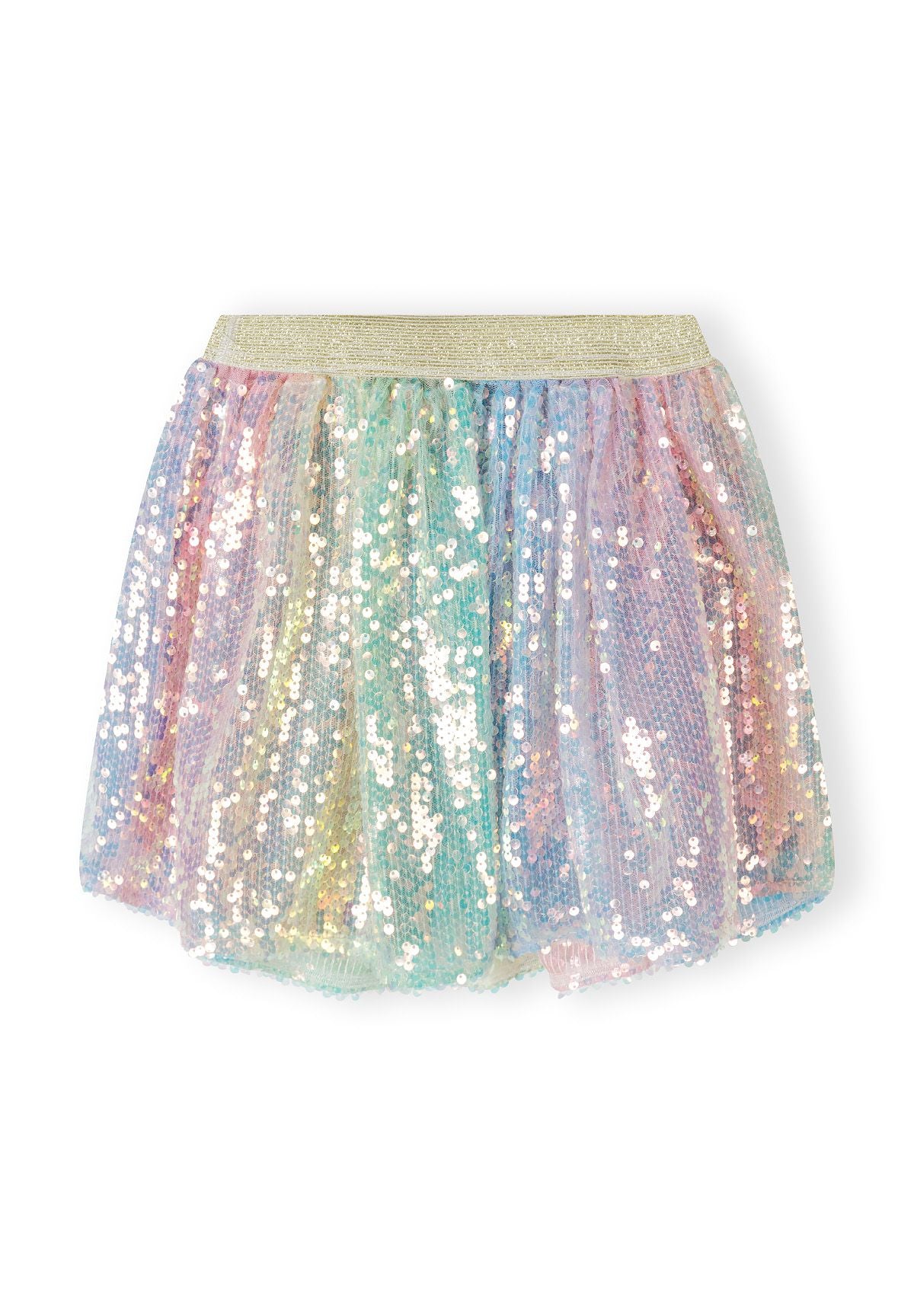 Sequin Tulle Skirt, Rainbow Multicolour - 3