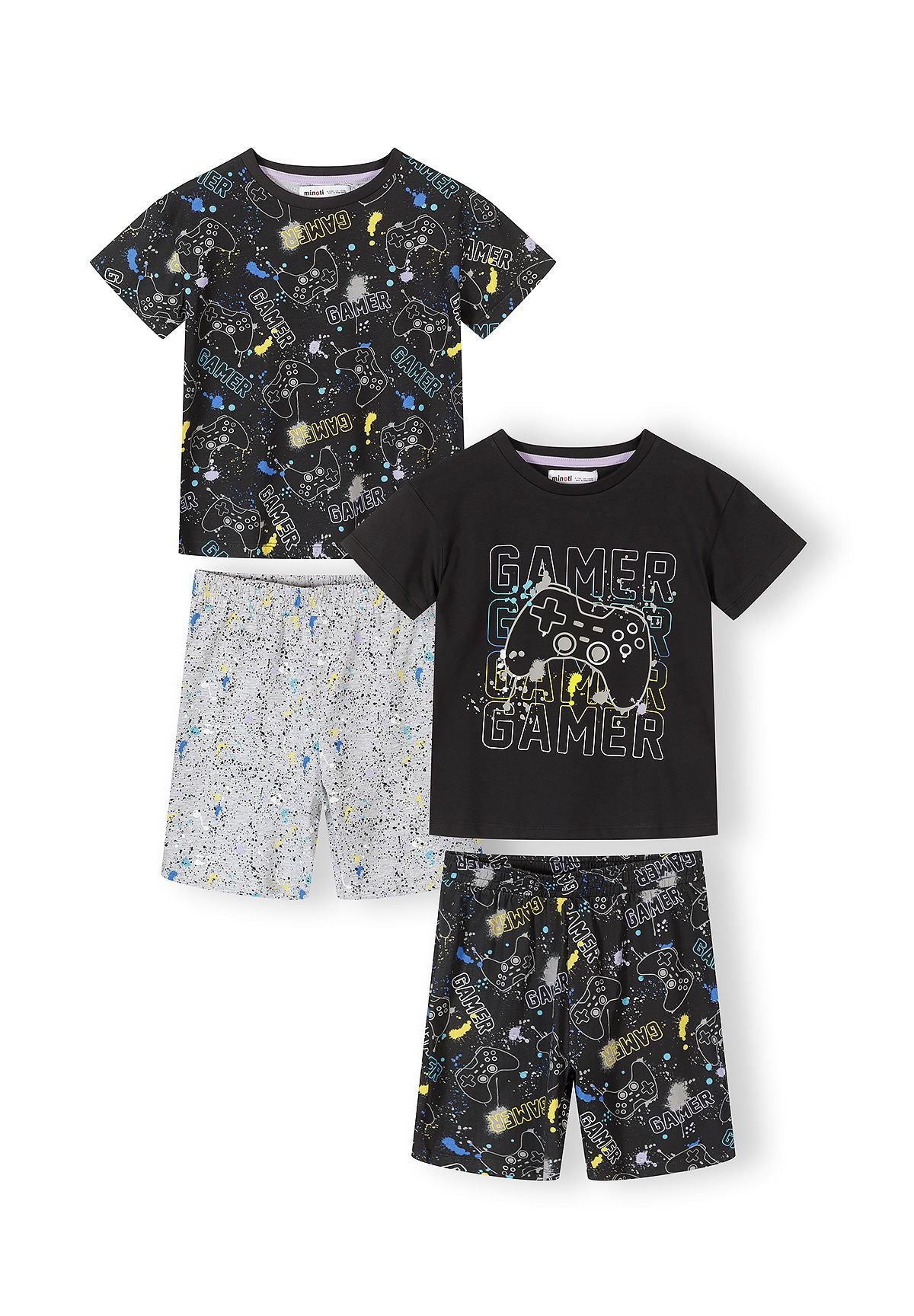 Pajamas Set 2-Pack Gaming Print Black Grey - 1