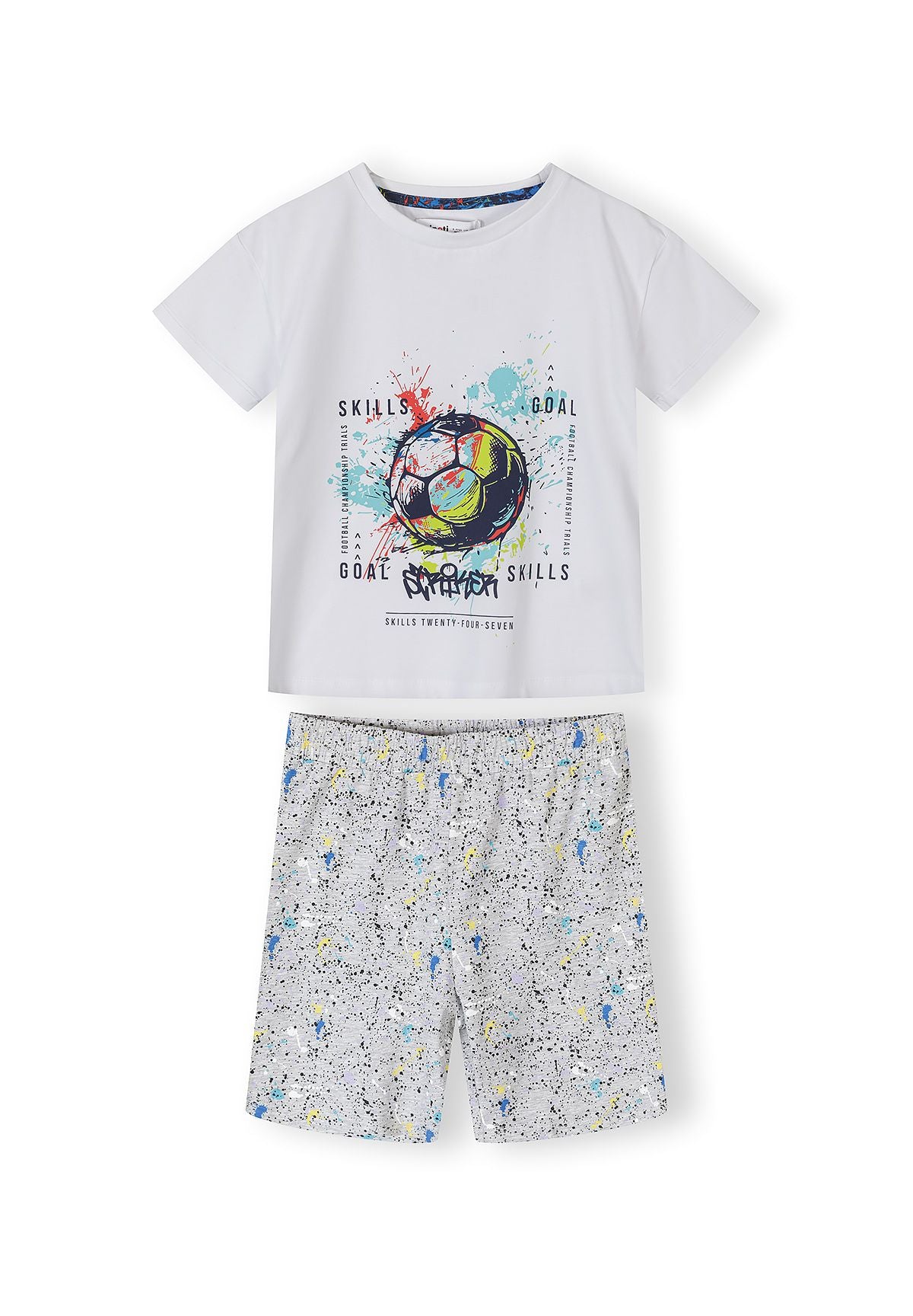 T-Shirt & Shorts Pyjamas 2-Pack Football Print Blue - 2