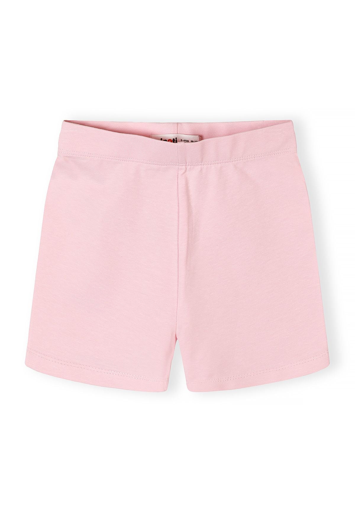Close-up of pink bicycle shorts with elasticated waistband for girls.